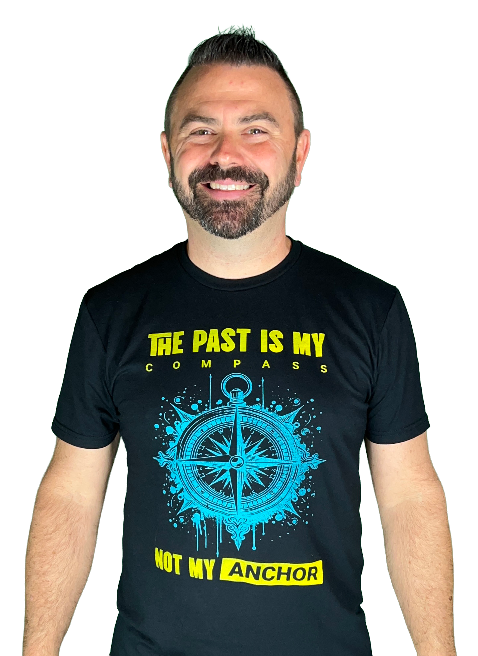past is my compass - T-shirt - heather black - transparent.png