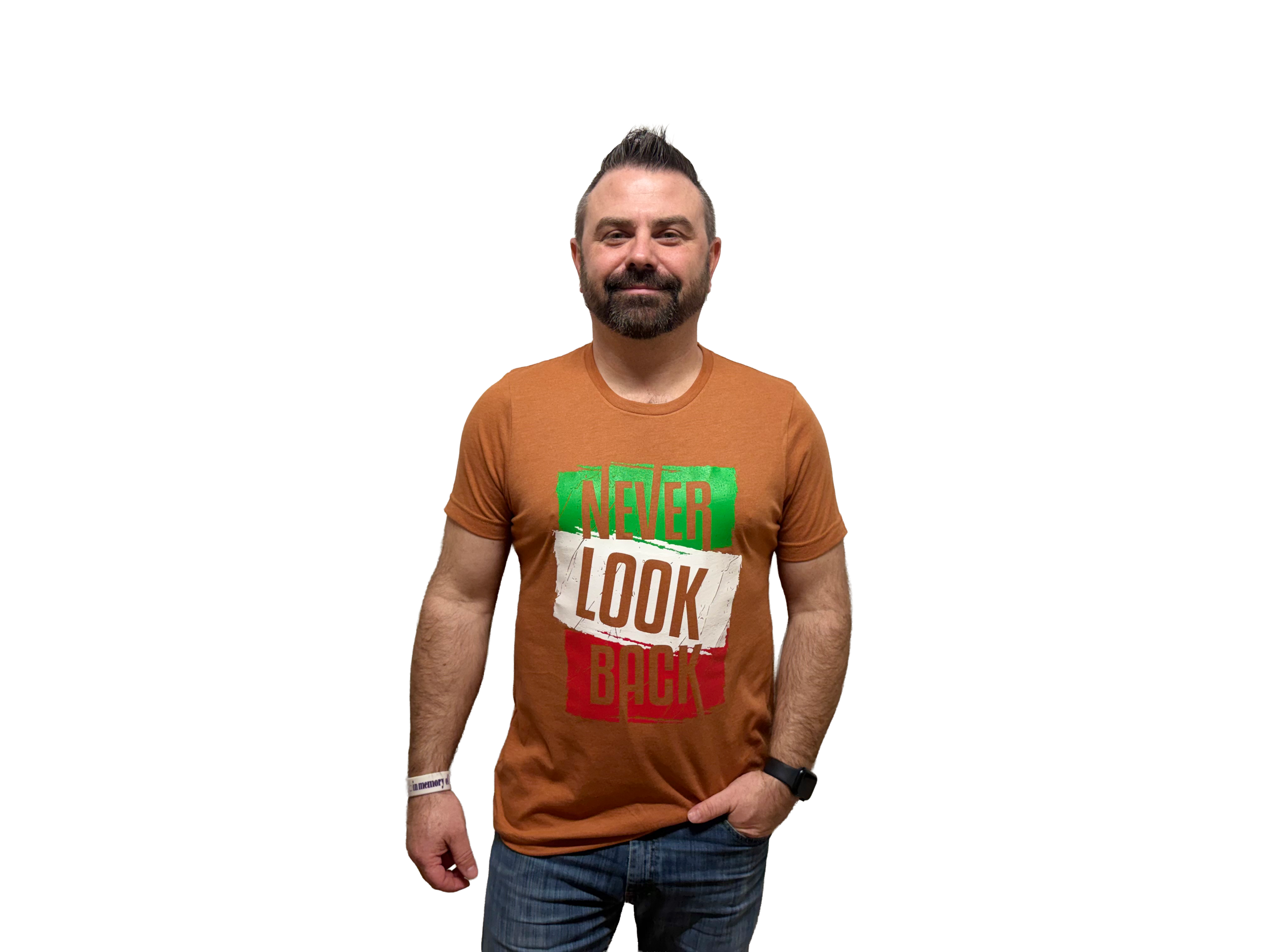 Never look back - T-shirt - heather autumn transparent.png