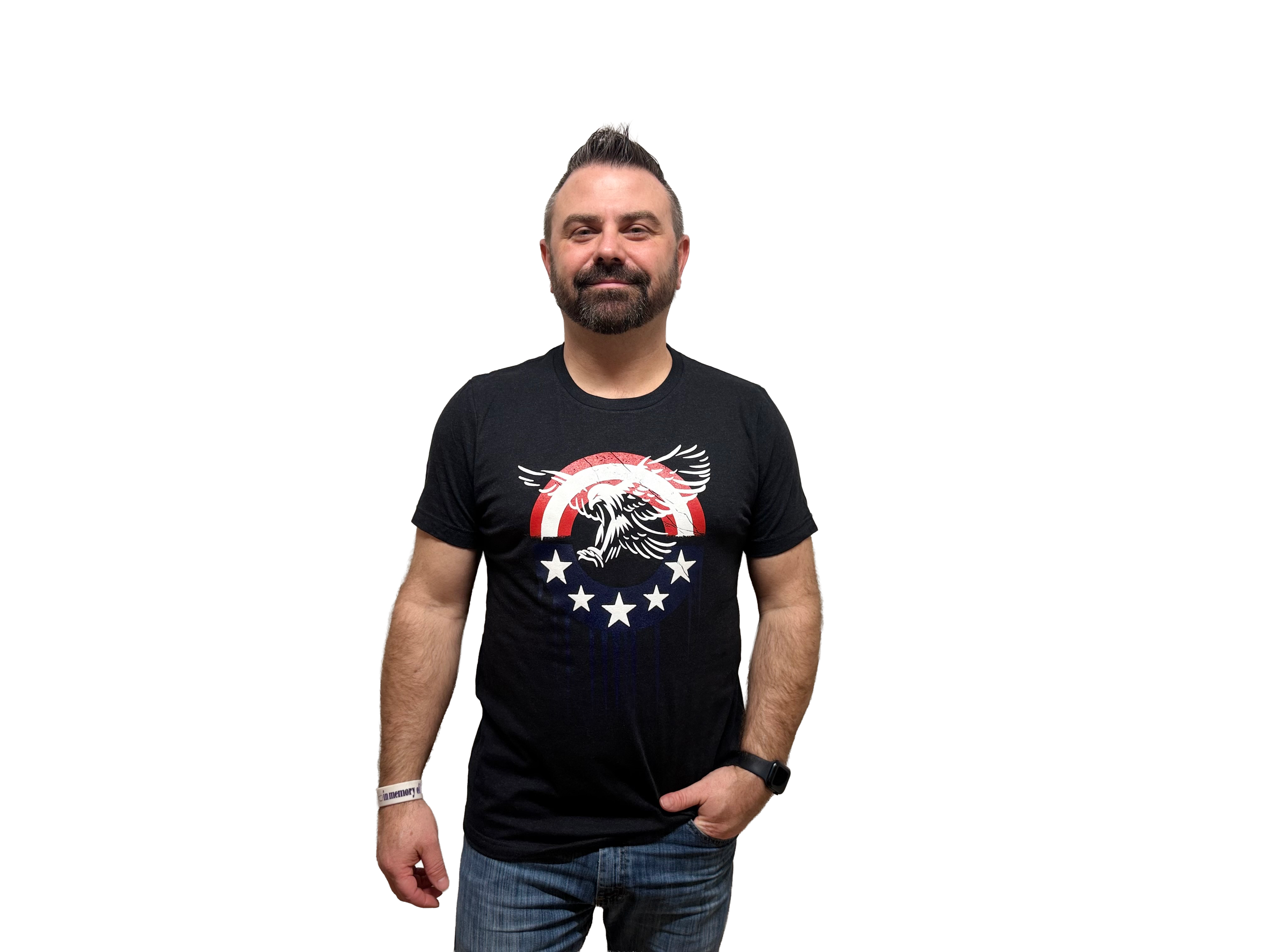 Eagle shield - T-shirt - heather black - transparent.png