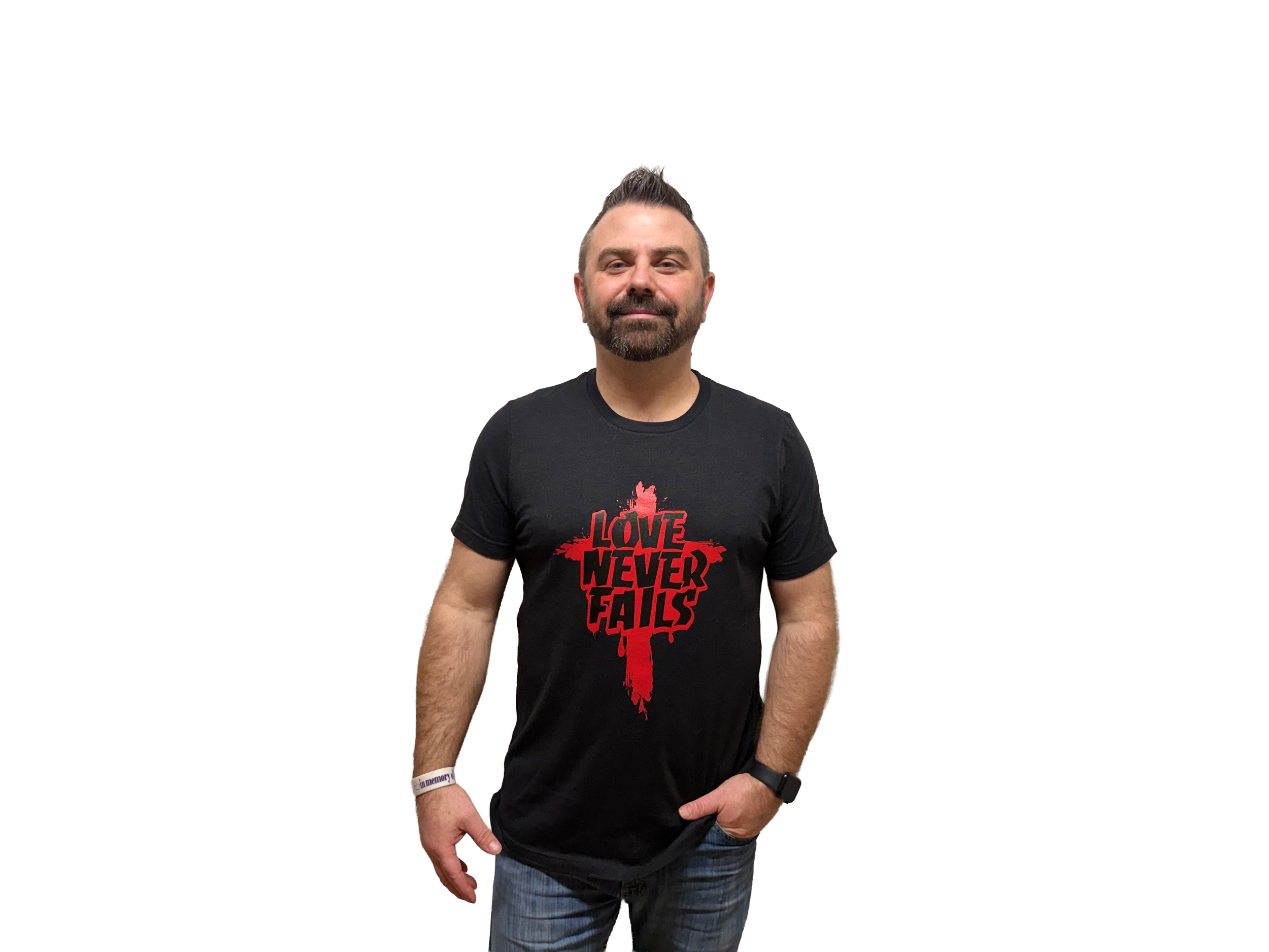 'Love Never Fails' - Graphic short sleeve T-shirt