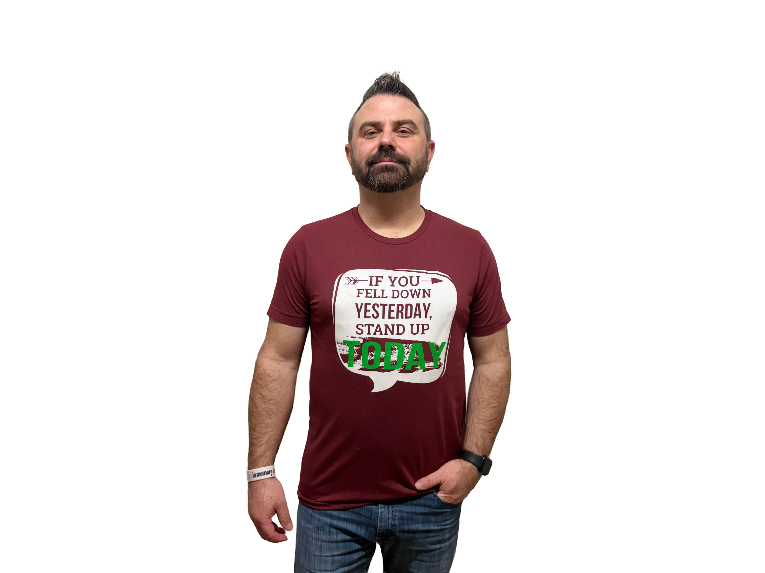 If you fell down - T-shirt - Heather cardinal transparent.png