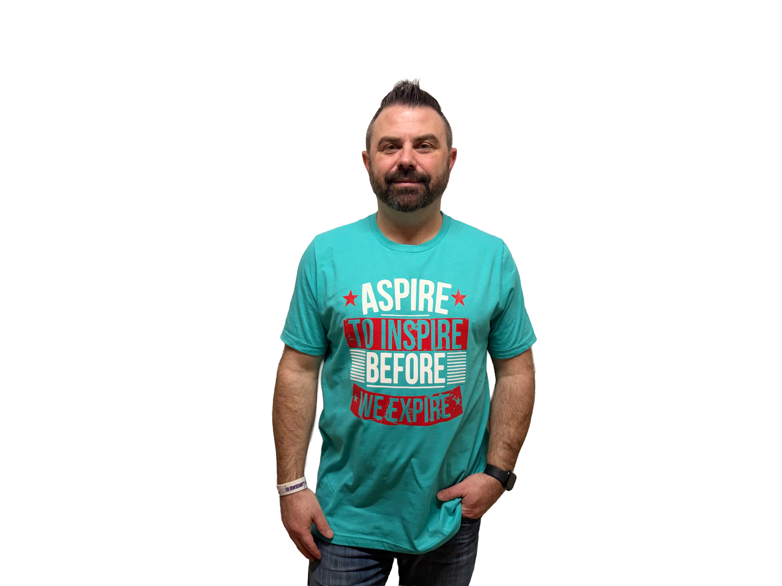 Aspire to inspire - T-shirt - Heather teal transparent.png