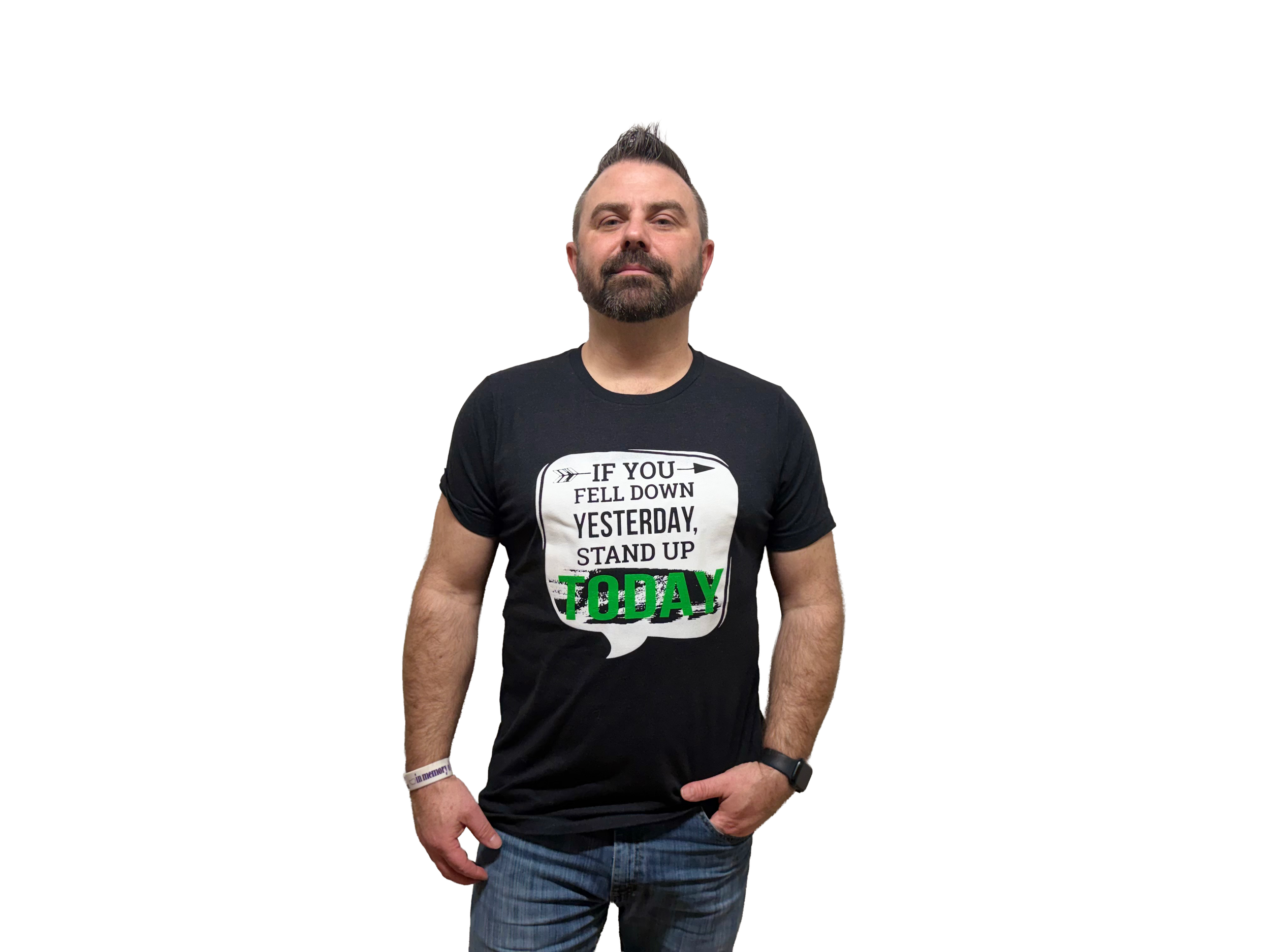 If you fell down - T-shirt - Heather black transparent.png