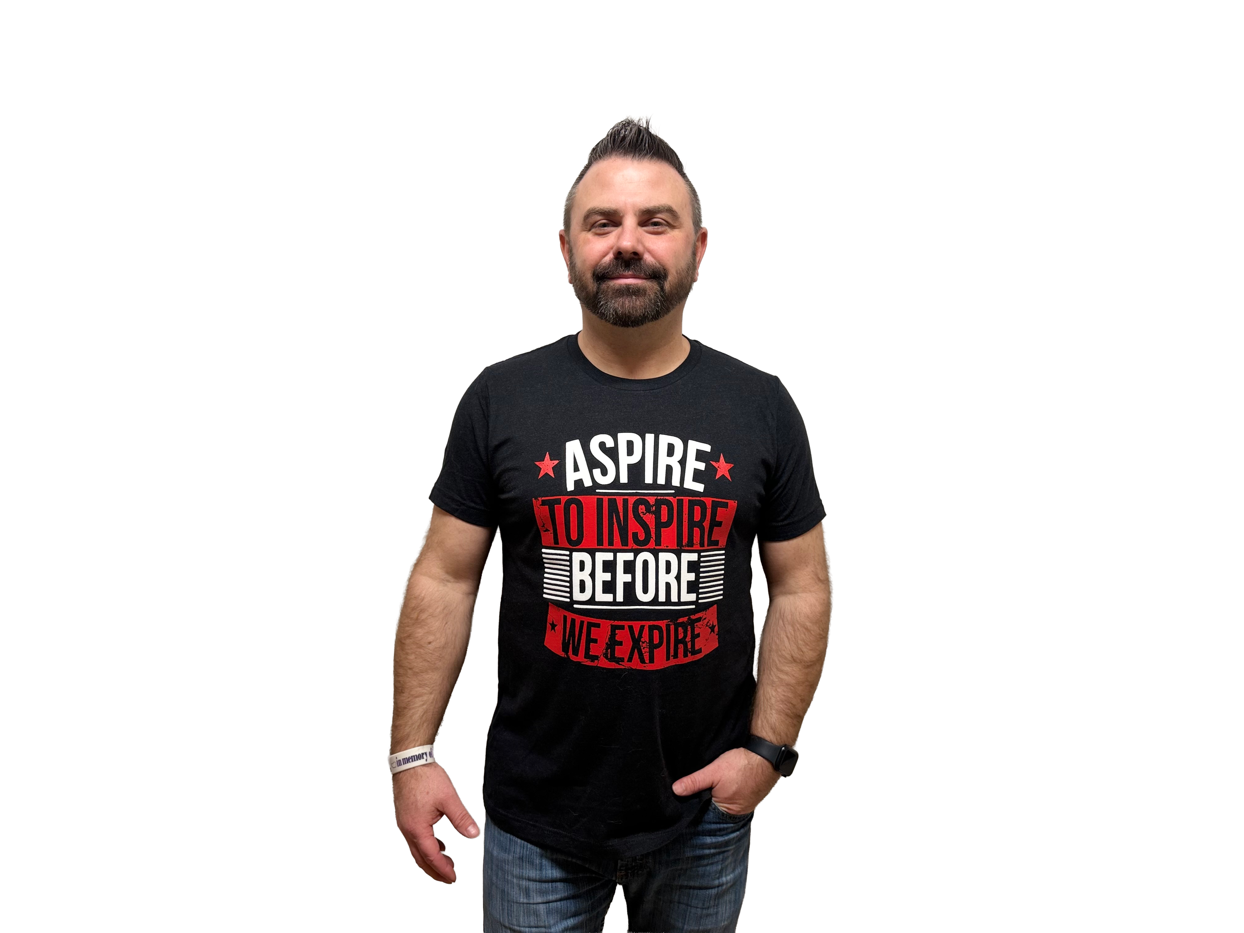 Aspire to inspire - T-shirt - black transparent.png