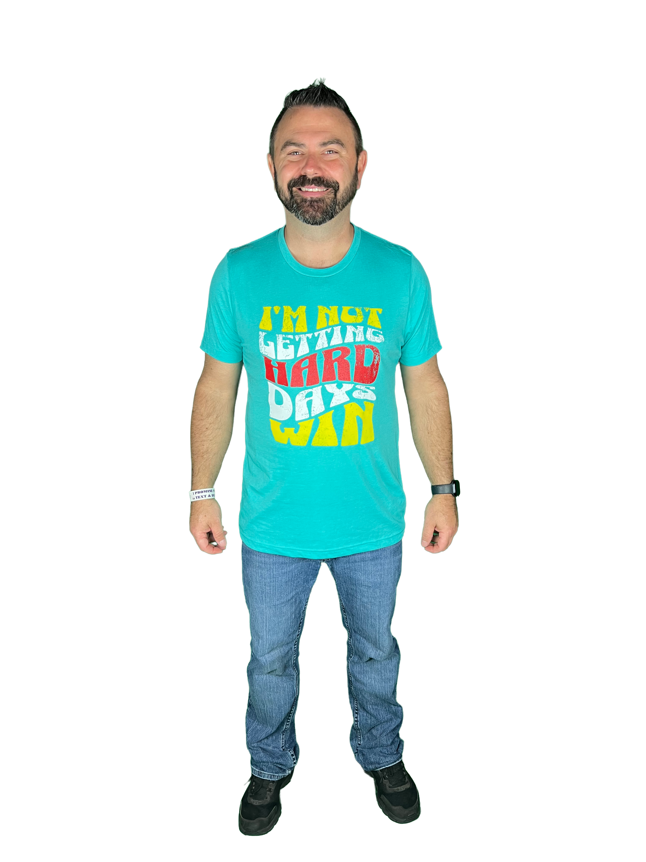 not letting hard days win - T-shirt - heather teal - transparent.png