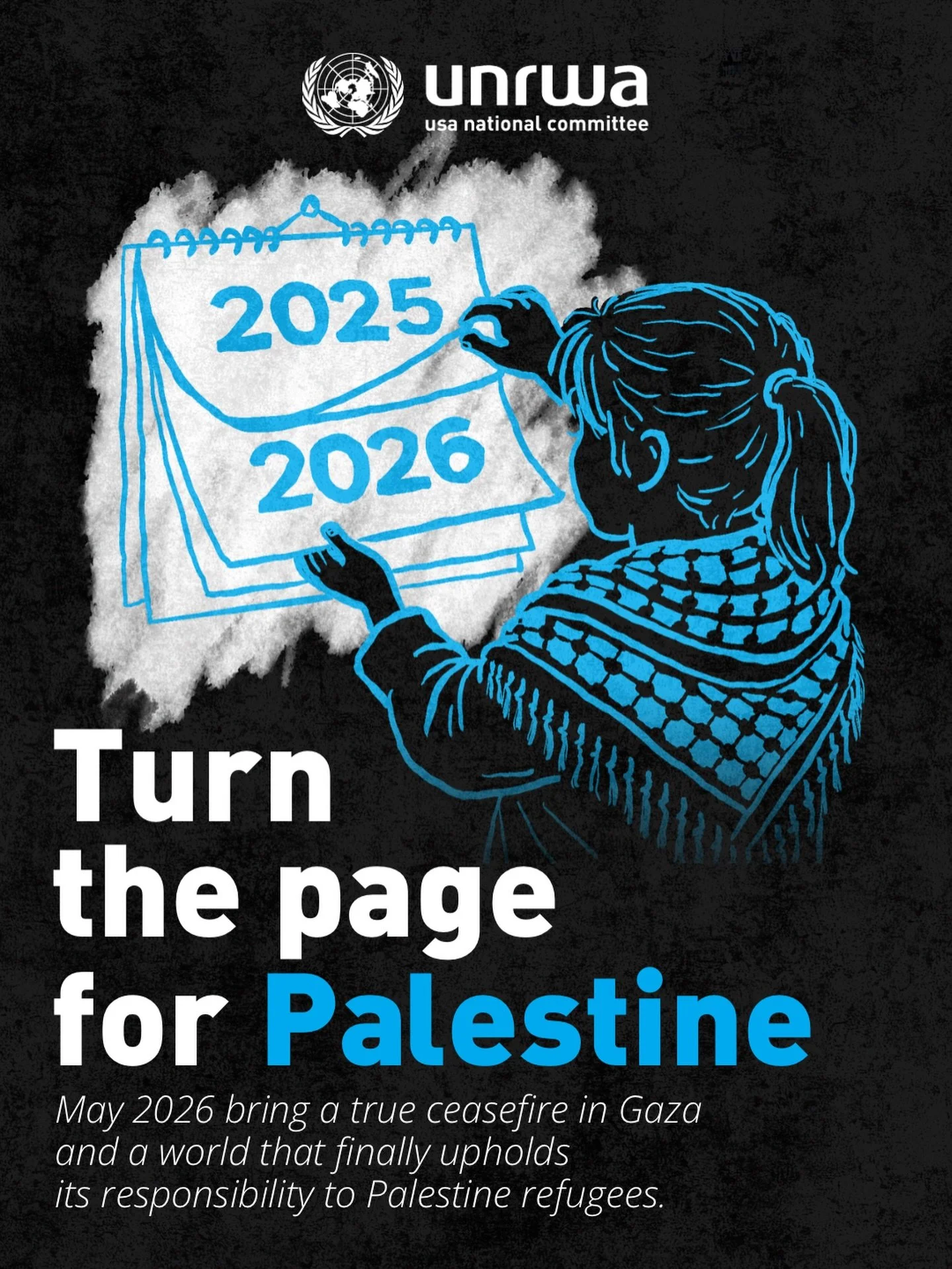 While the calendar may change. UNRWA USA&rsquo;s mission for Palestine refugees remains. 

We enter the new year bearing witness to the ongoing violence and displacement Palestine refugees continue to face. And we see the strength of communities in G