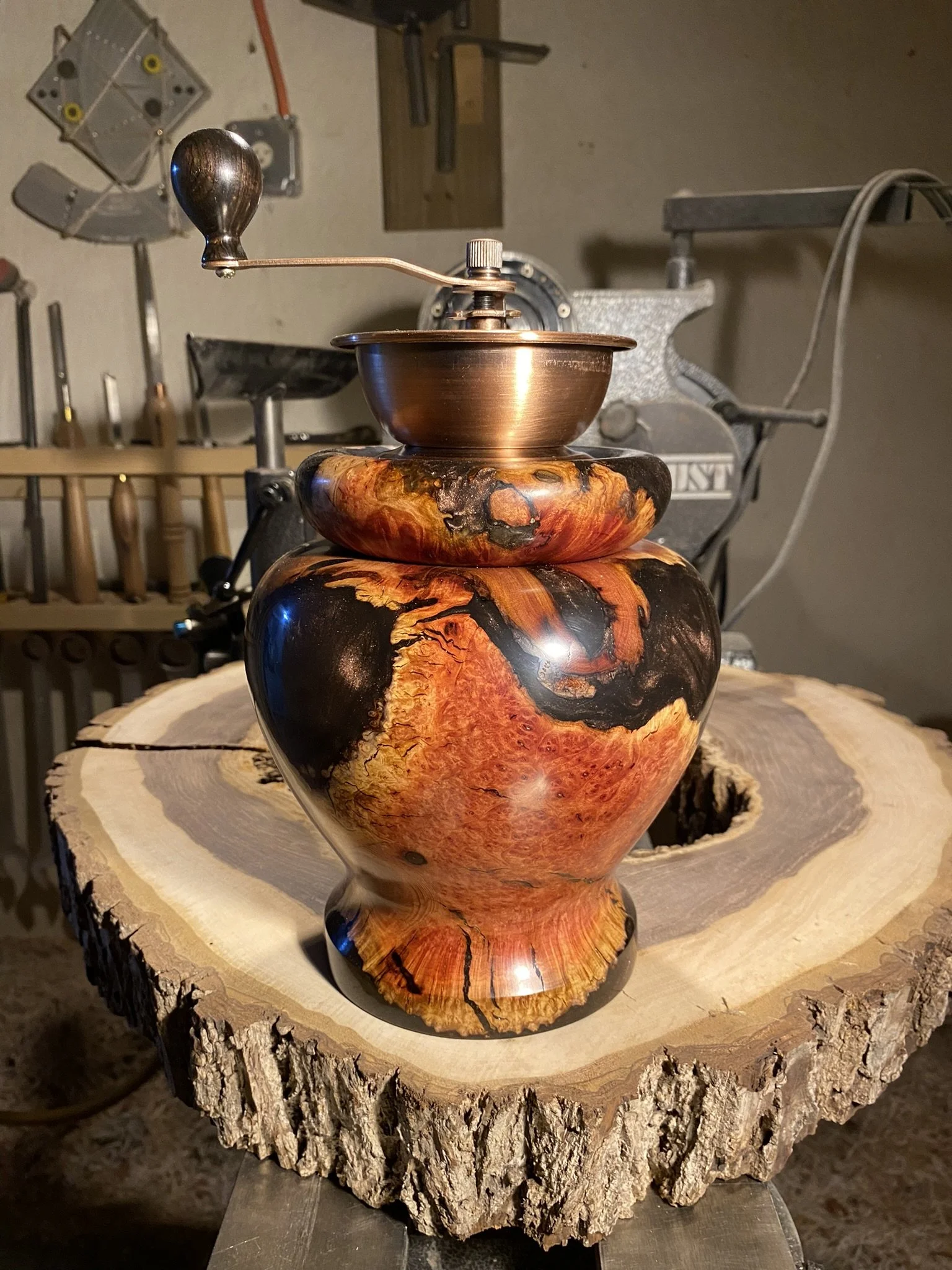 Manzanita Root Burl & Resin Hybrid Coffee Grinder (YouTube Video Project)