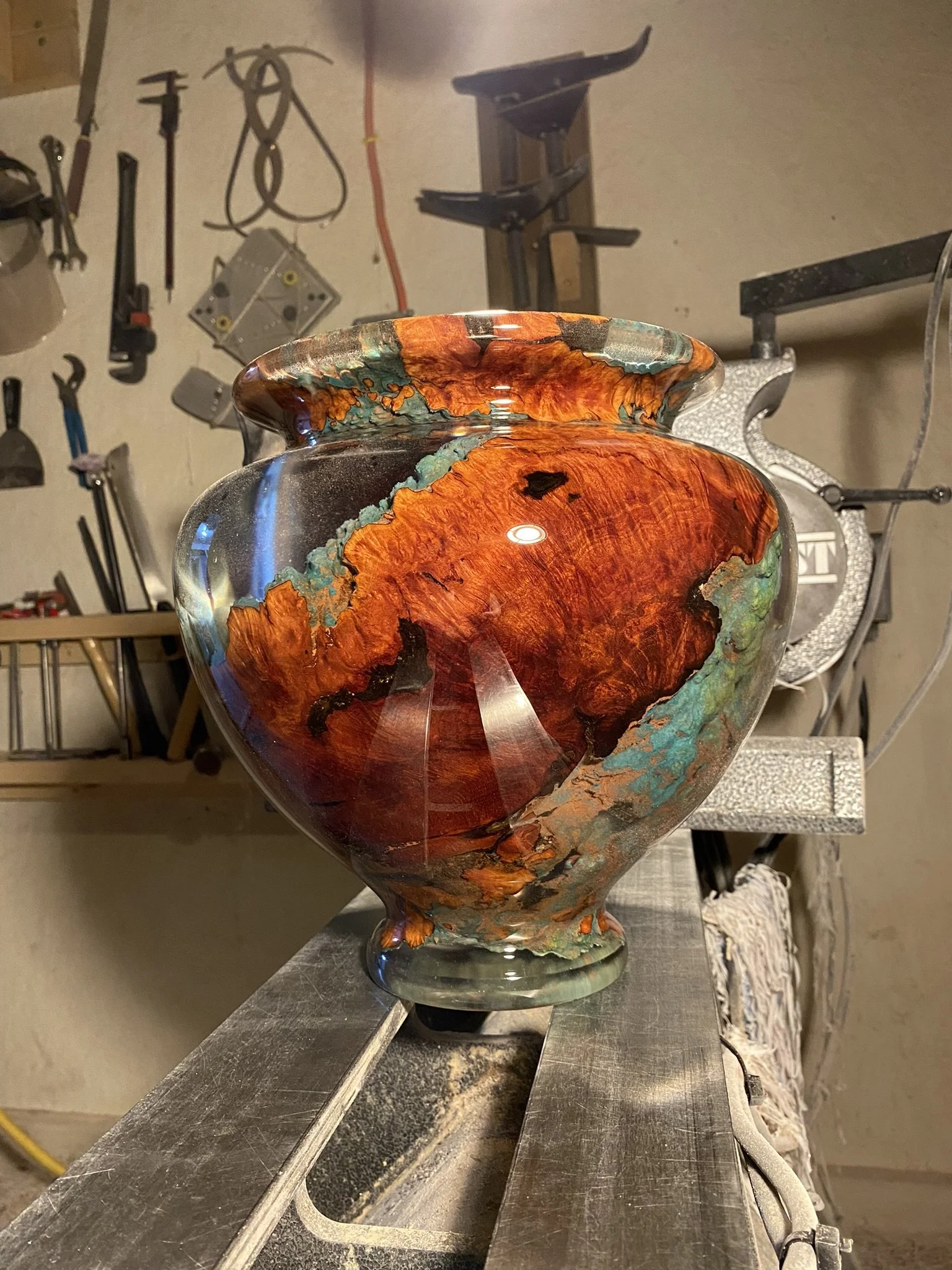 Manzanita Burl & Copper Patina Hybrid Vessel - YouTube Video Project