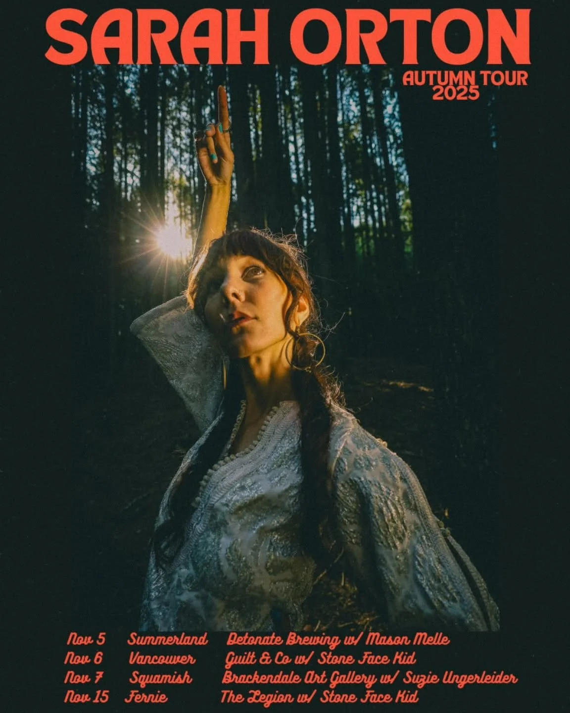 Im so excited to leave the house. Will you join me? The band is. We've got a few shows to the coast and back.🌹
Nov 5. SUMMERLAND @detonatebrewing with @masonmelle 
Nov 6. VANCOUVER @guiltandco with @stone.face.kid (early show)
Nov 7.  SQUAMISH @t