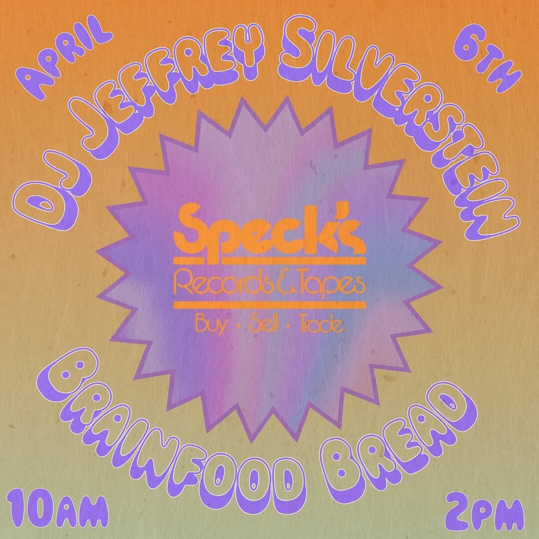Saturday April 6th come join @jeffreee and myself at @specksrecords for some heady spins and tasty toasts! 10am-2pm!