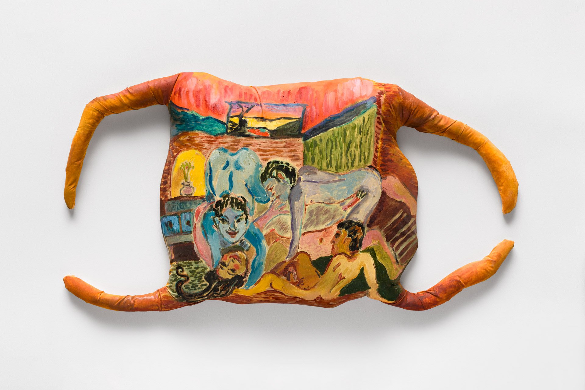 Pillow Pictures III, 2025. Wood, pillow filling, Oil on canvas..jpg