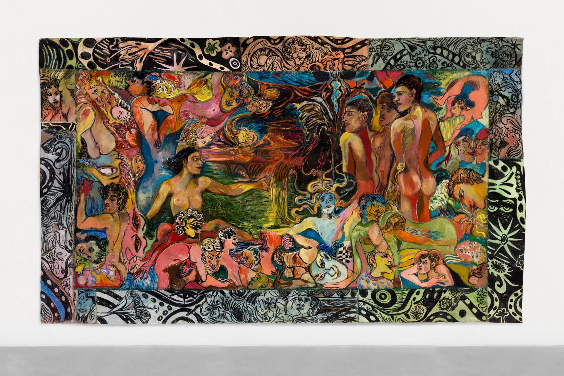 Battle of Dreams, 2025. Oil, charcoal and sewing on canvas. 270x460cm.jpg