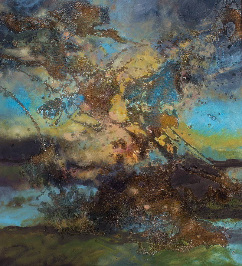 Abstract-Landscape-II-oil on linen-framed- 41x37- Kurt Thum