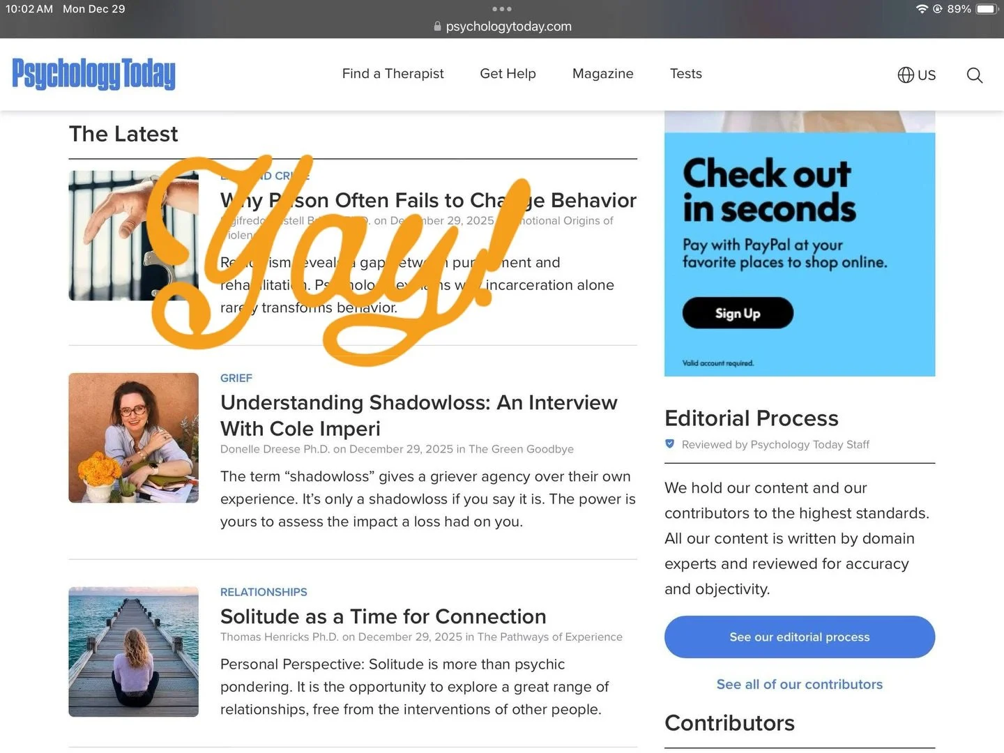 Many thanks to @donelledreese for writing about my work with Shadowloss on @psych_today ! It&rsquo;s important to develop both clinical and non-clinical tools for grievers, and #shadowloss is a non-clinical term which a griever can use to describe th
