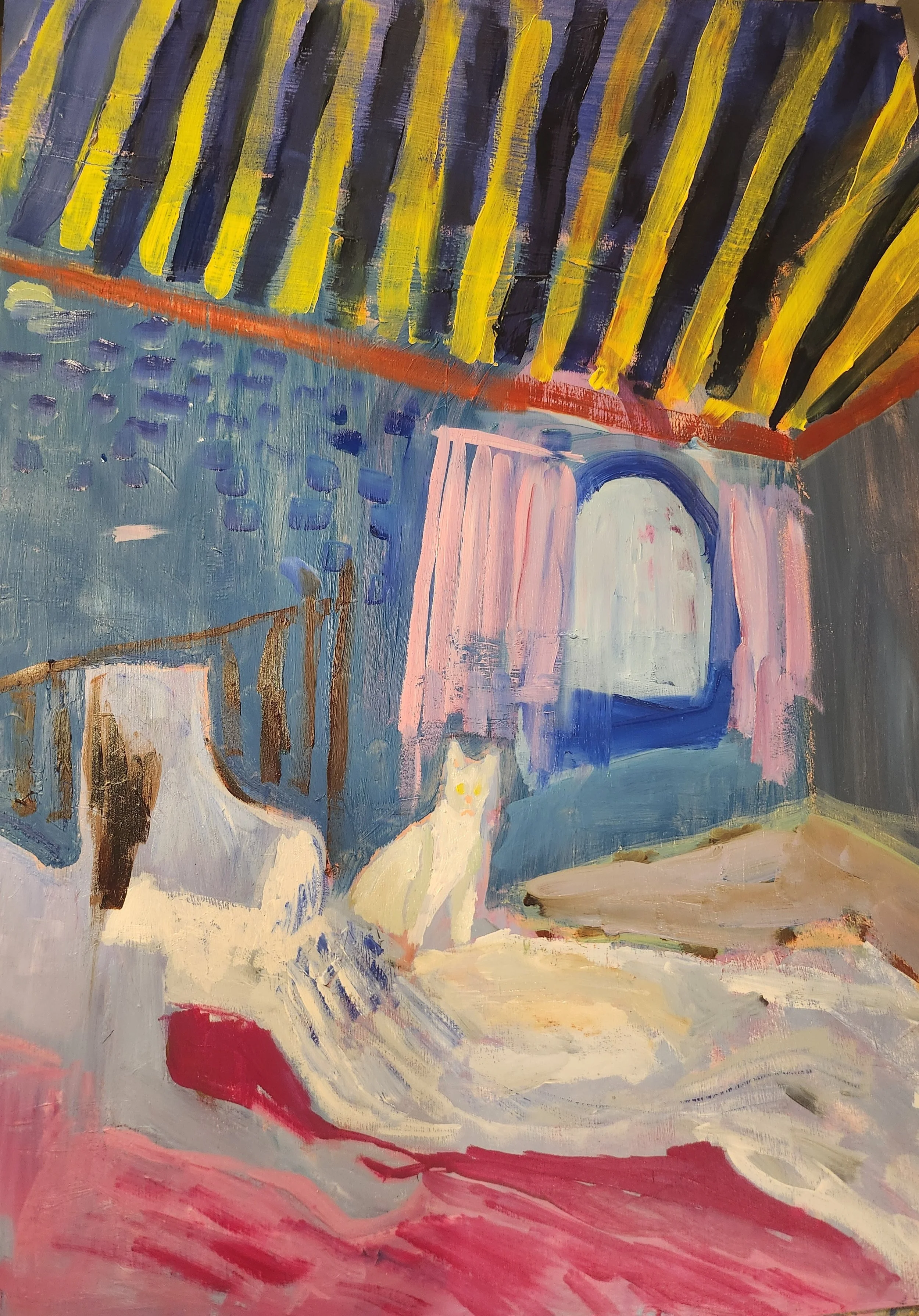 9 of Swords
11 x 30 on hand stretched canvas