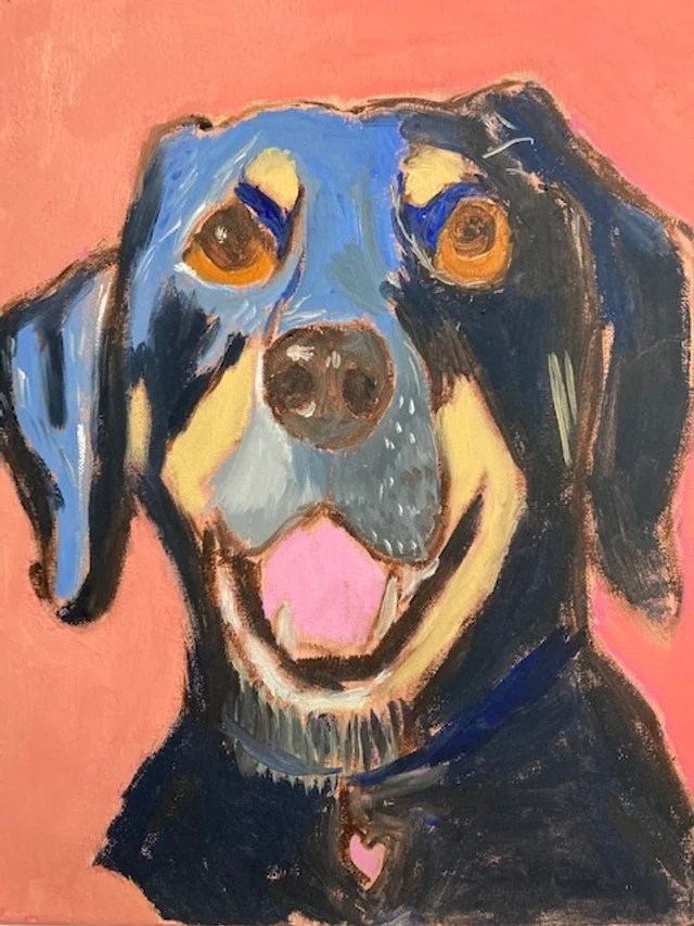 Oil painting of a beautiful dog, 11x14 oil 