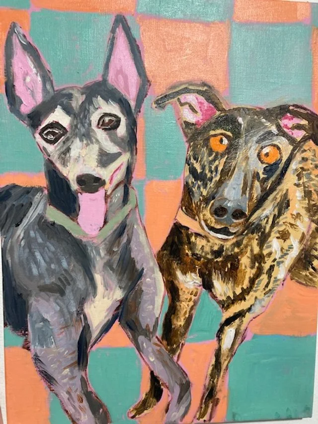"The Greyhounds!" 12x16, oil