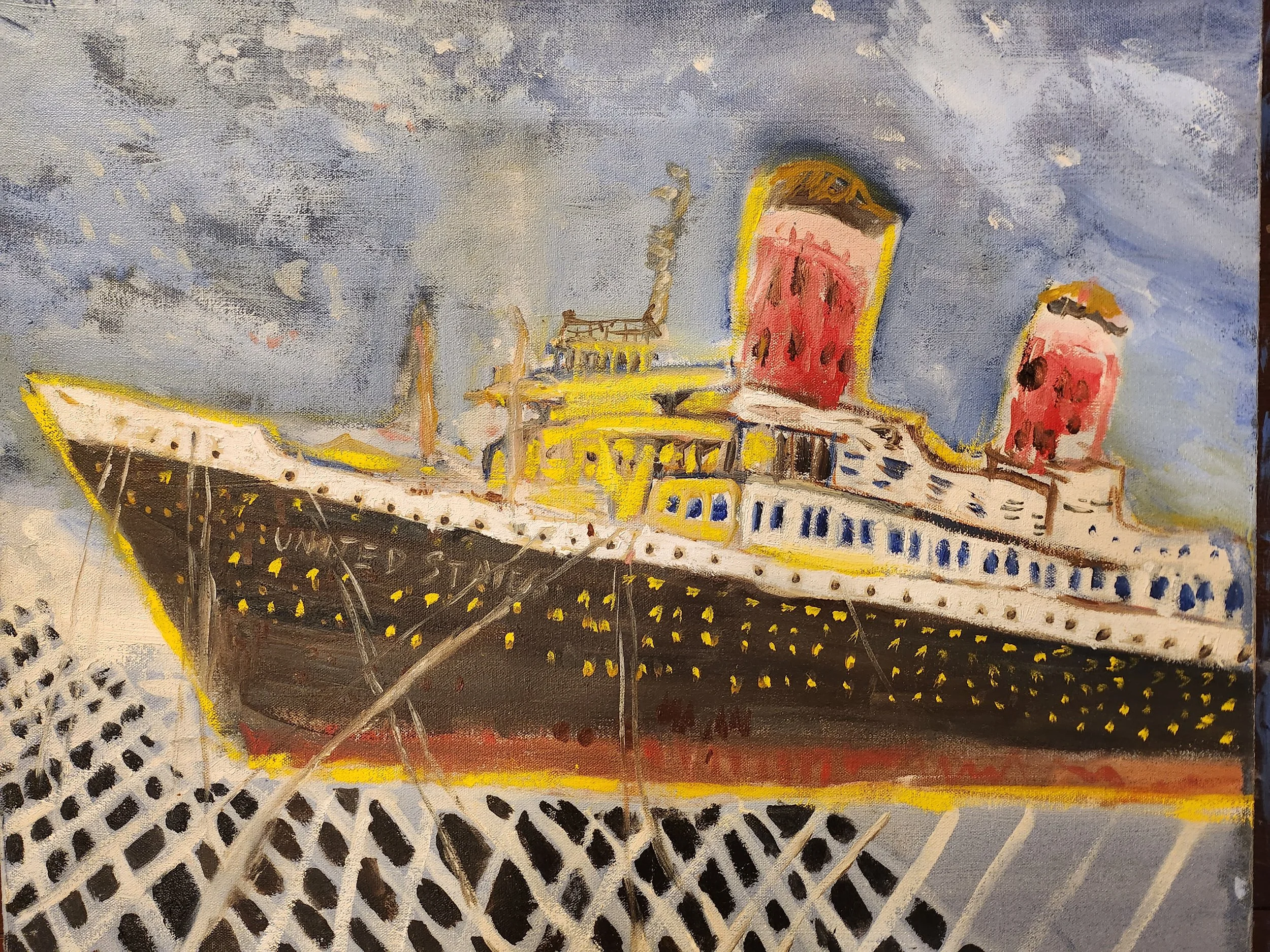 S. S. United States
Oil on Canvas 18 x 21 