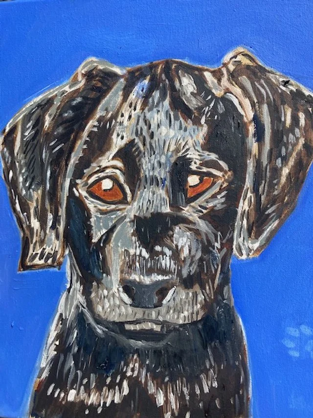 a doggie commission, 11x14 OIL 