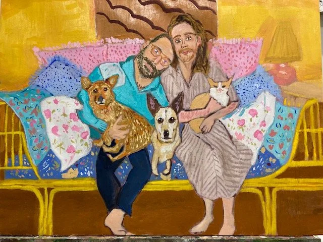 "Shane and Jim" oil on canvas 16x20 