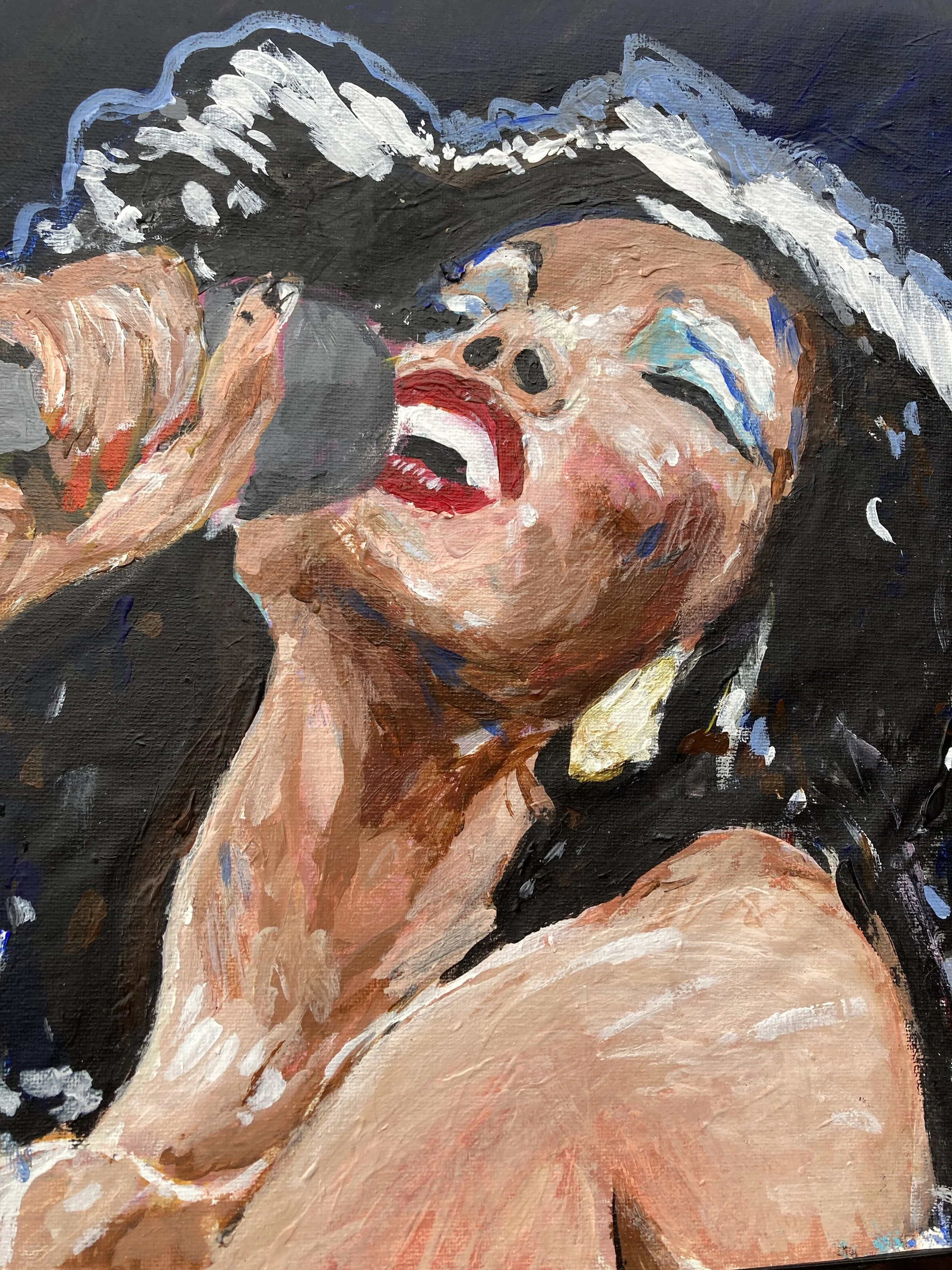 "Donna sings" 12 x 16 acrylic on canvas paper