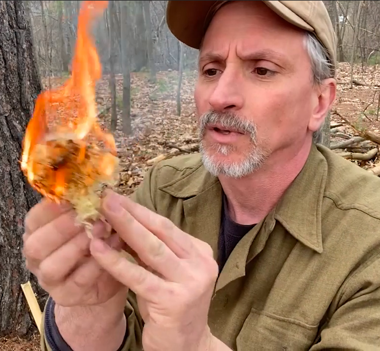 How to make a friction fire with bamboo - Fire SAw Method