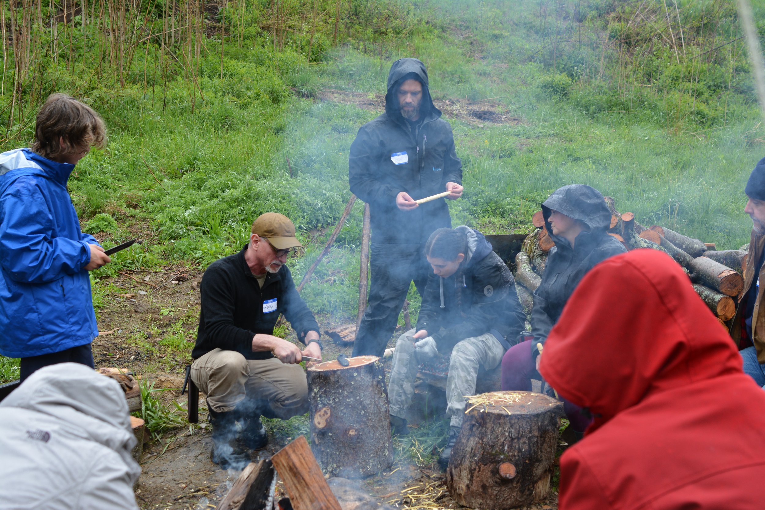 Dug North teaching bushcraft skills class