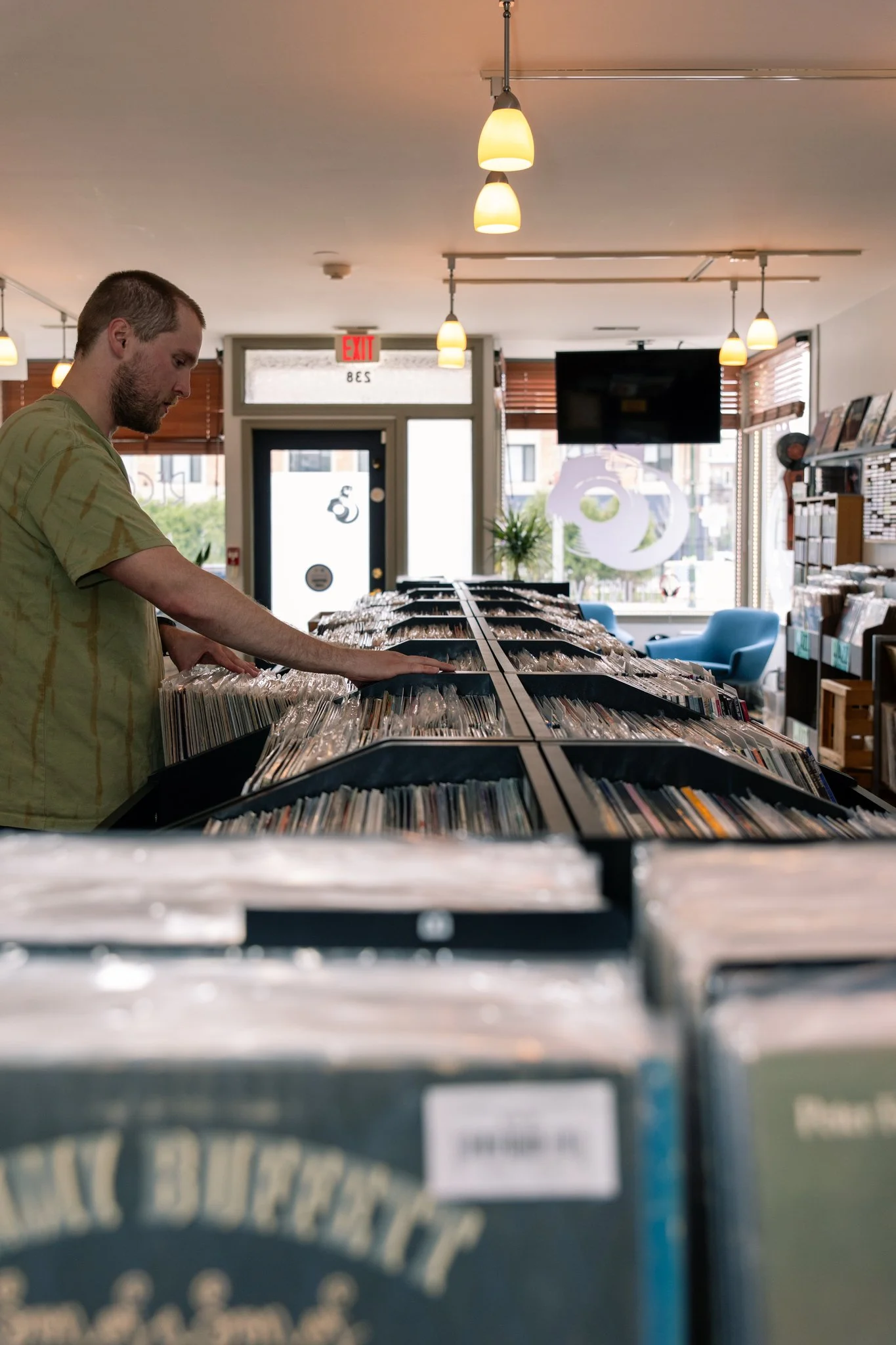 A photo of B-Side Records/Moose Vinyl, located in Lemont Downtown, Illinois.