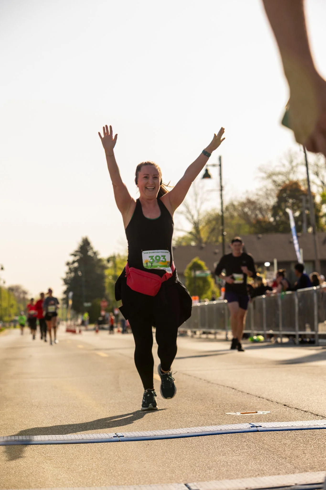 A photo of a runner in Lemont's Quarryman Challenge.