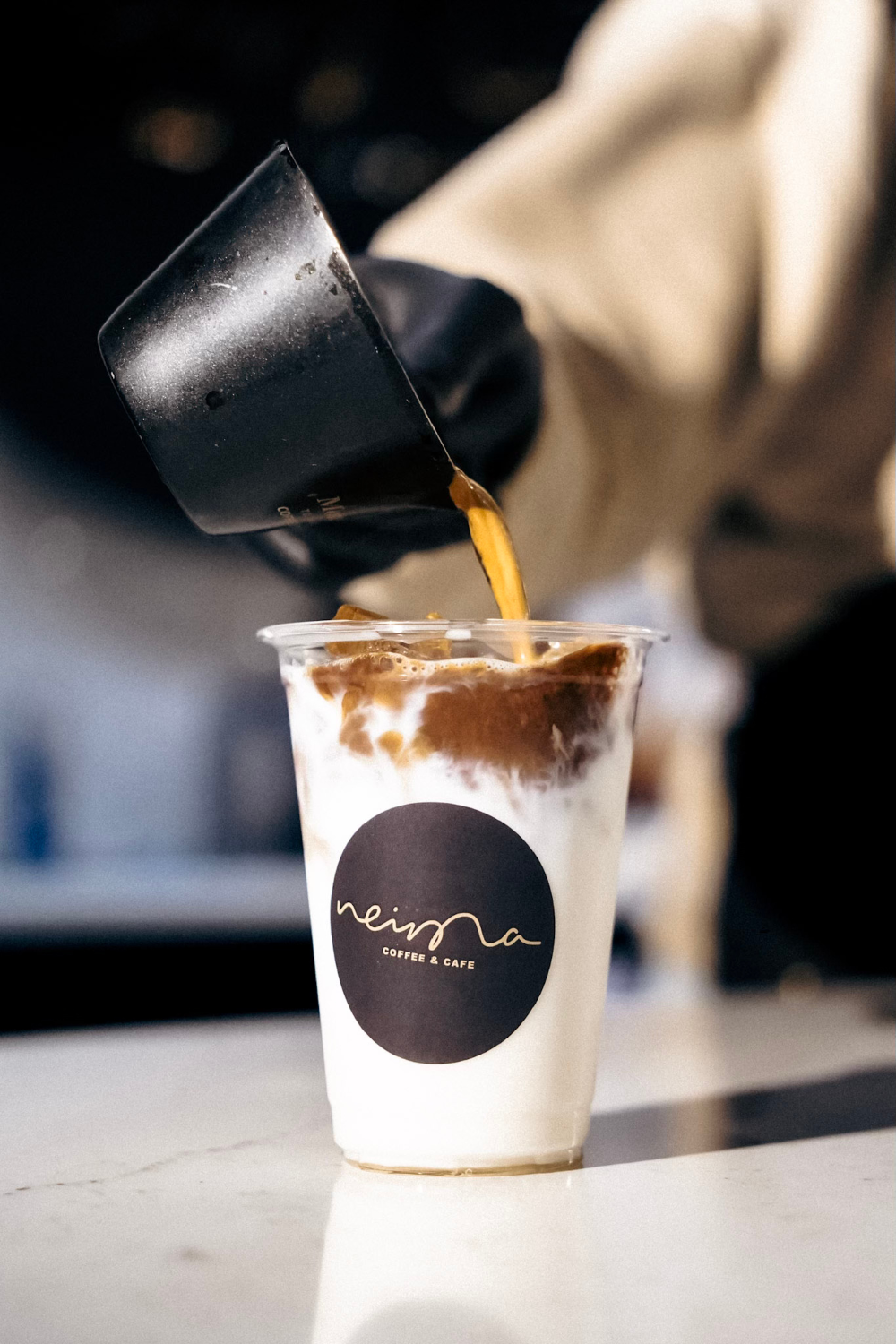 A photo of a specialty coffee beverage at Neima Coffee & Cafe in Lemont Downtown, Illinois.