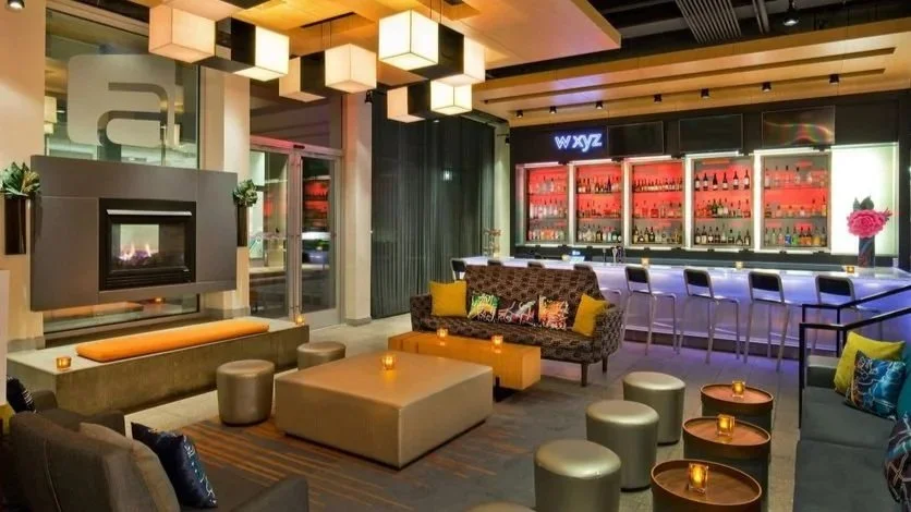 A photo of the lobby at Aloft Bolingbrook.