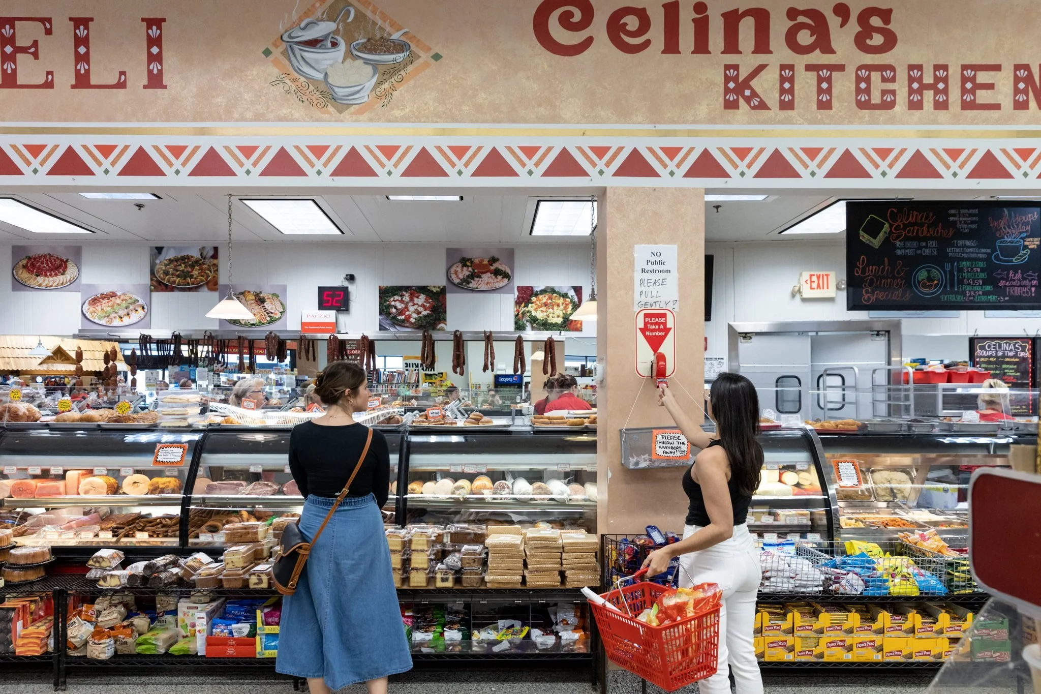 A photo of two female customers at Celina's Fresh Market in Lemont, Illinois.