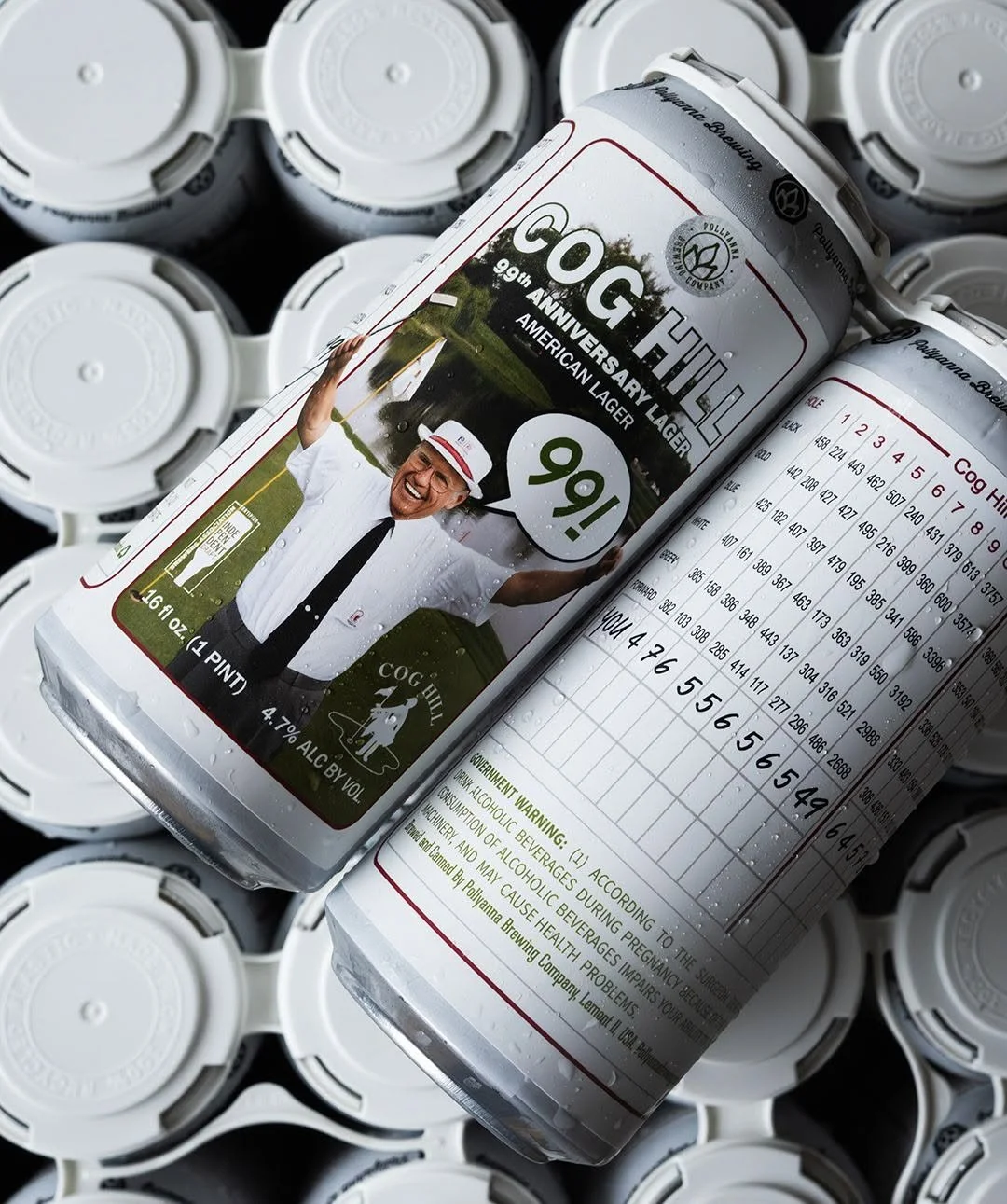A photo of the 99 Ale, a collaboration beer made by Cog Hill and Pollyanna Brewing.