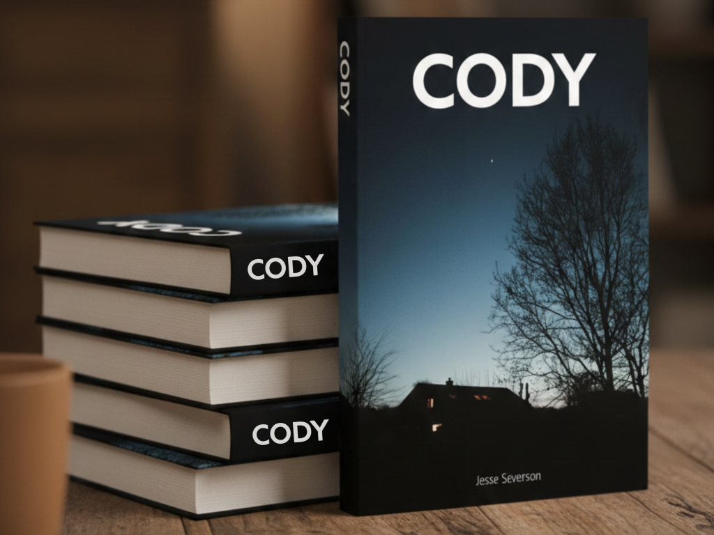 A photo of the book Cody, a crime novel written by Jesse Severson, a local author based in Lemont, Illinois.