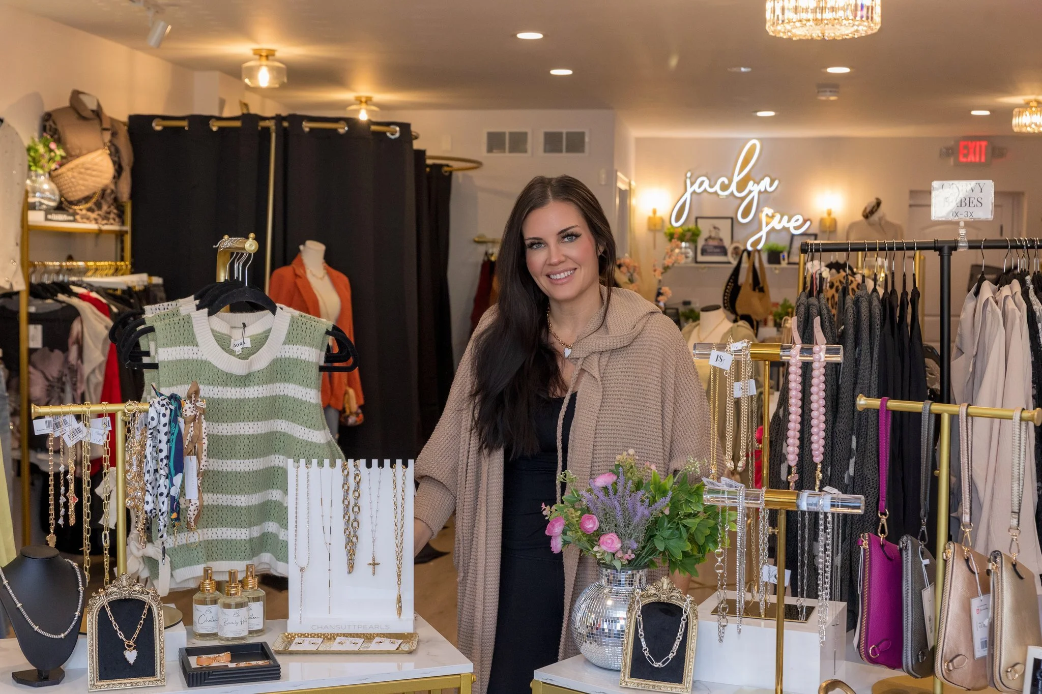 A photo of owner Jaclyn at Jaclyn Sue Boutique in Lemont Downtown, Illinois.