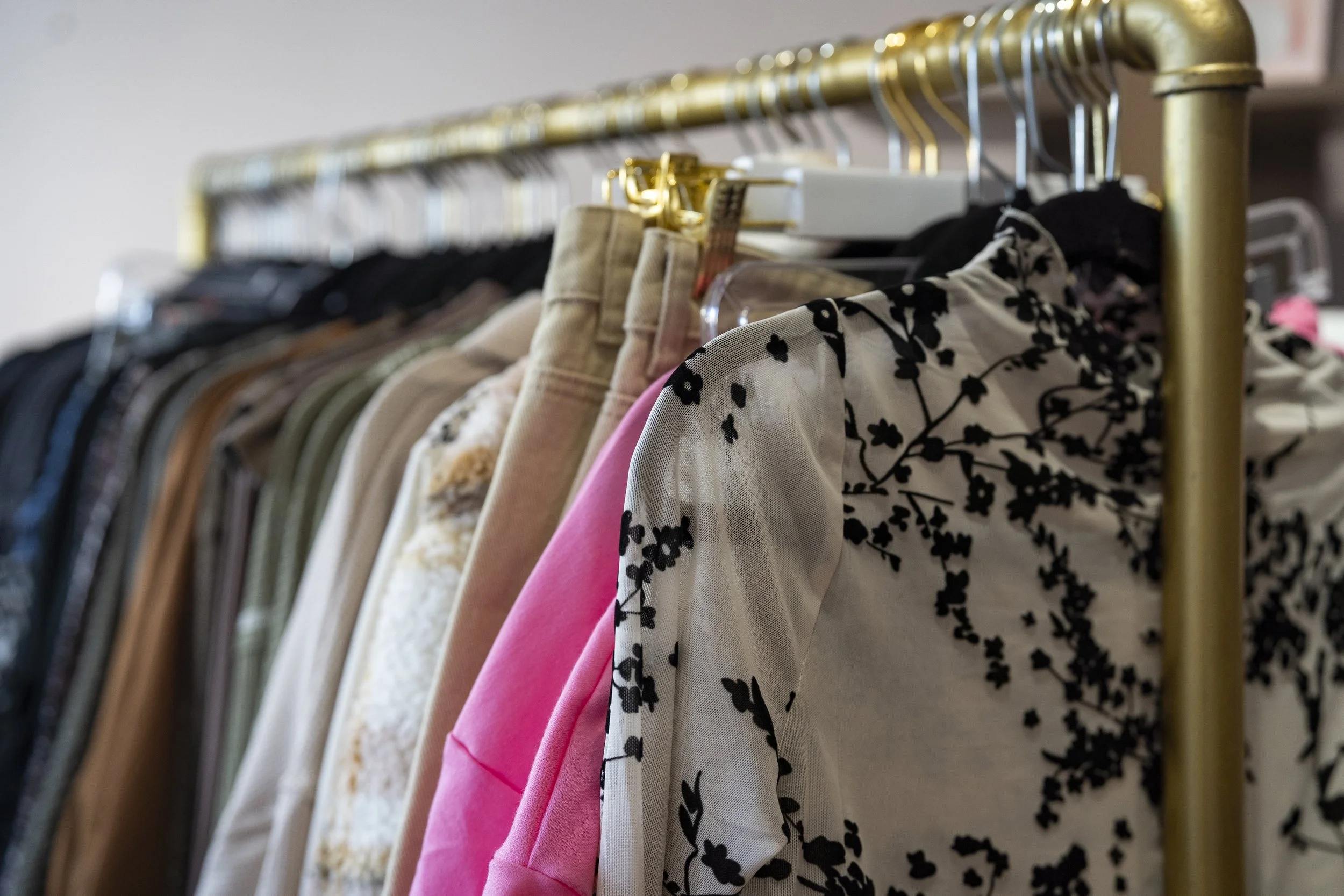 Rack of clothes from Jaclyn Sue Boutique