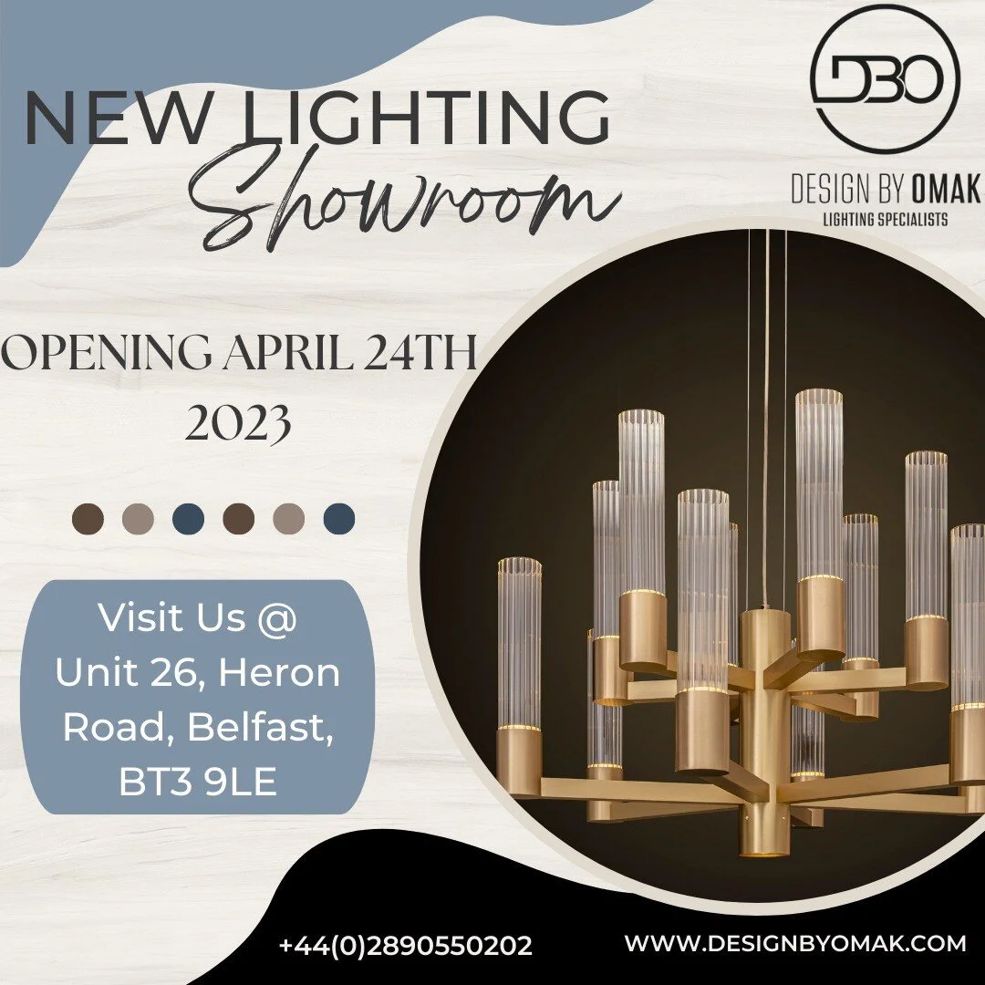 Folks, we are almost ready to open up our new decorative Lighting &amp; Design showroom in Belfast. We are in the process of finalising the layouts, products are being installed and we are fine tuning everything ready for you to call in!

Opening 24t