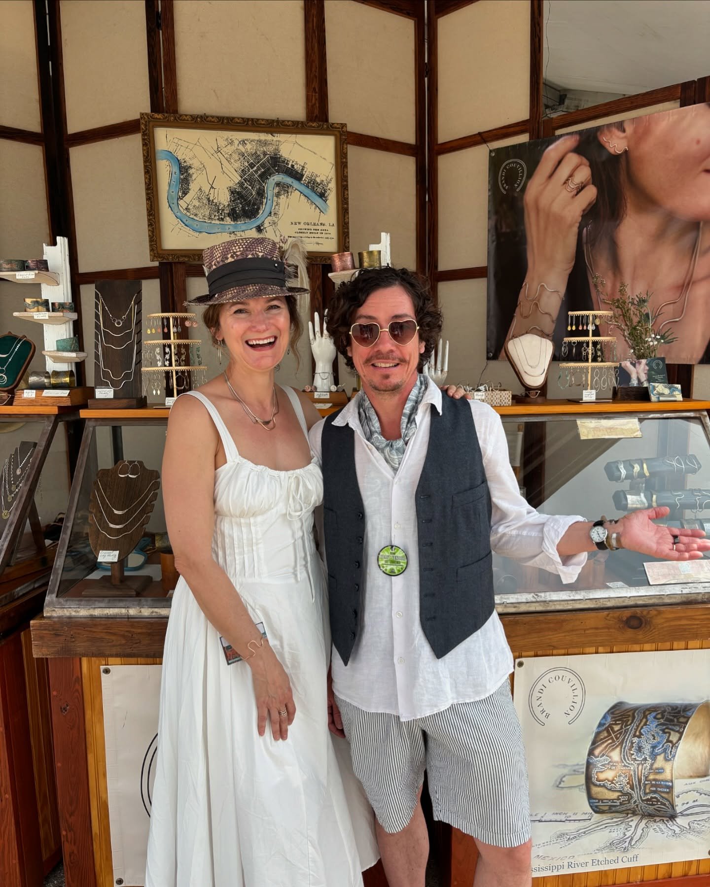 Last Day to check out the big showcase of the year! ✨ It&rsquo;s the only large show I do since I have a full time studio with demanding open hours. ✨ Check out these amazing artists as well!  Tent K- last day!  Contemporary crafts. #jazzfest dahlin!
