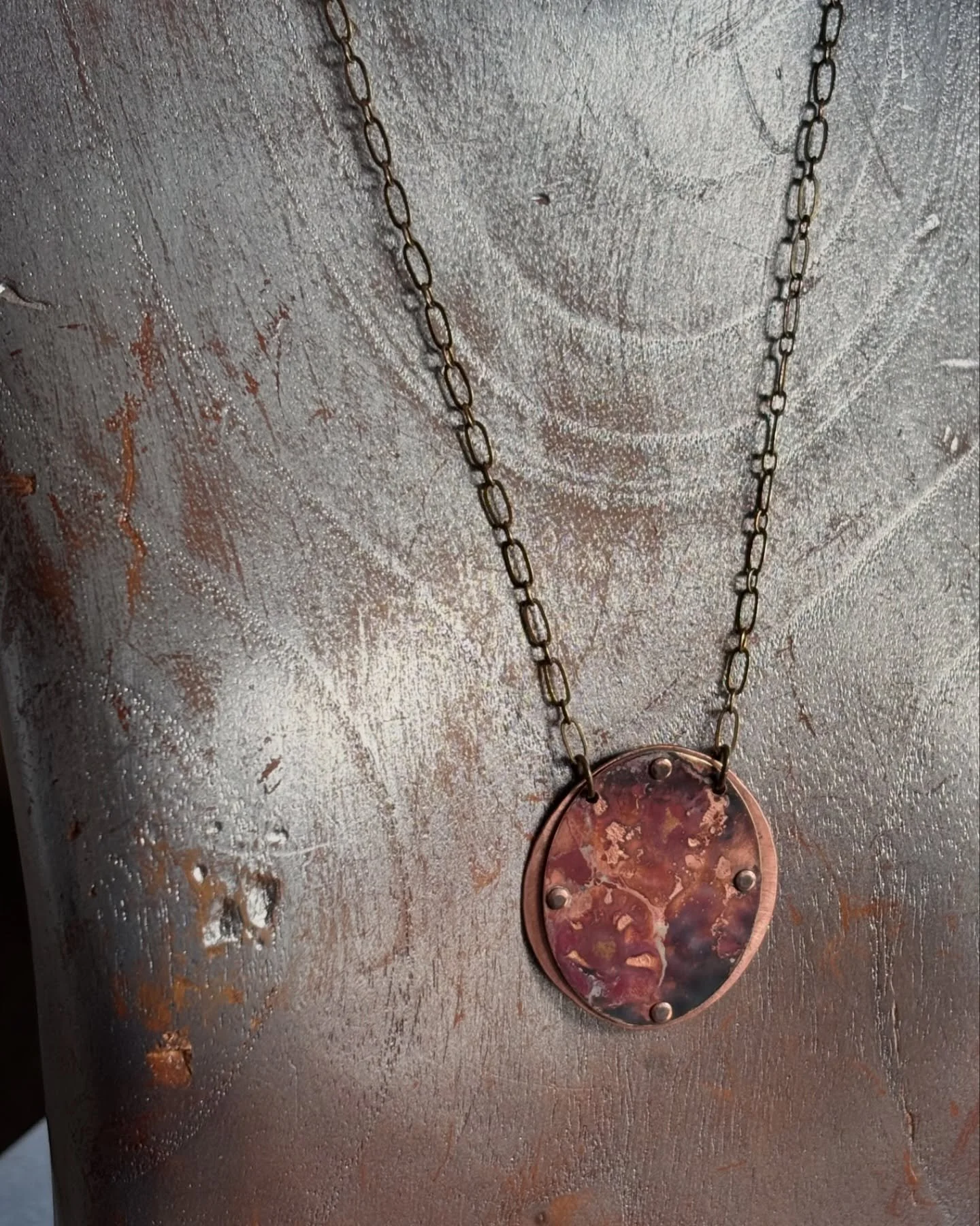 Here&rsquo;s another piece that isn&rsquo;t on the website but wanted to share (because I&rsquo;m terribly bad at marketing even during the holidays). ✨ I&rsquo;ve been playing with reticulation, letting fire shape the surface of the metal until it f