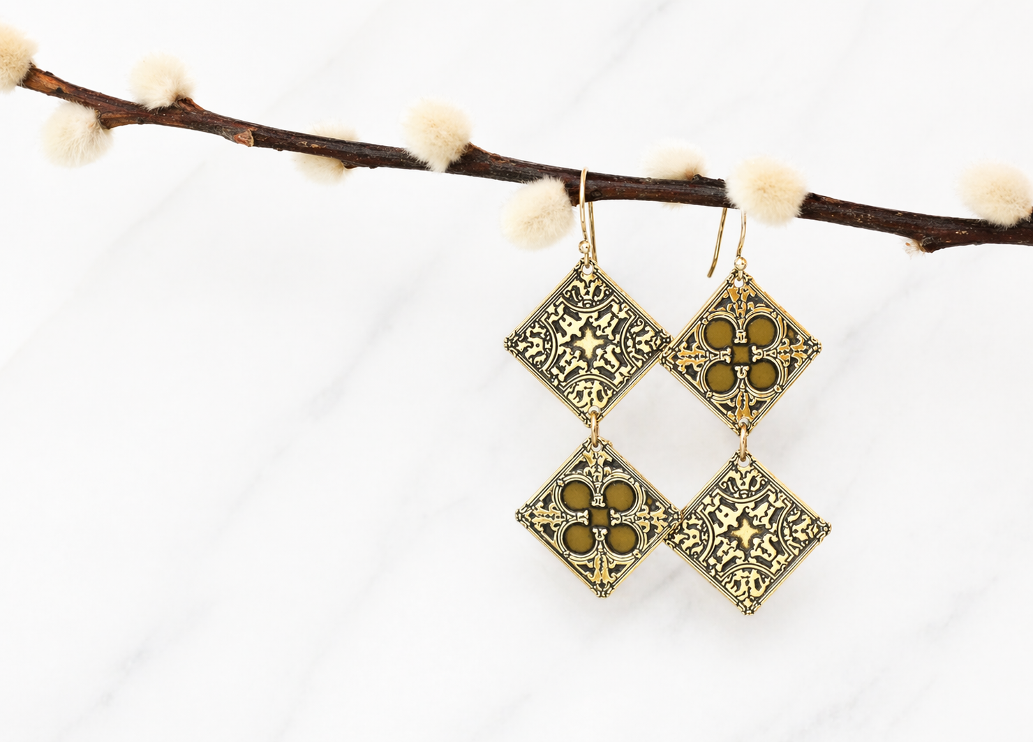 Cross and Clover Earrings