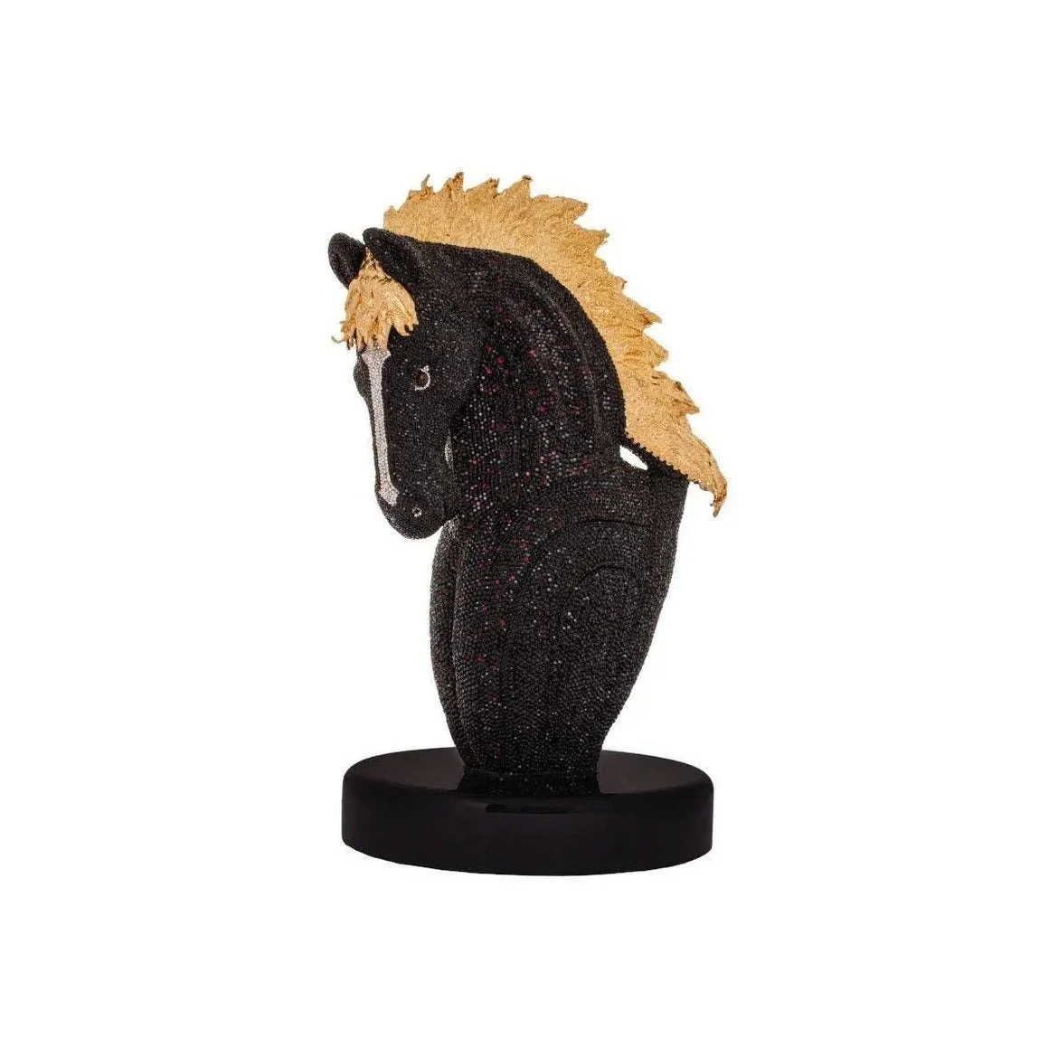 Horse Head Crystal Gift Black