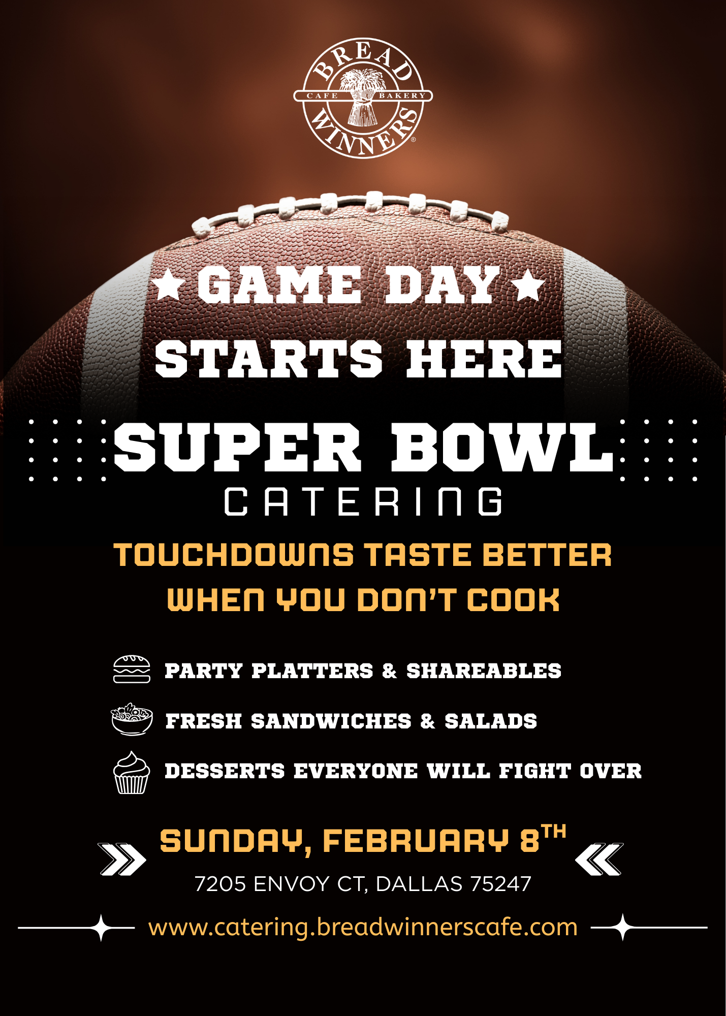 Super Bowl 2026, catering, nfl, sliders, queso, game day food