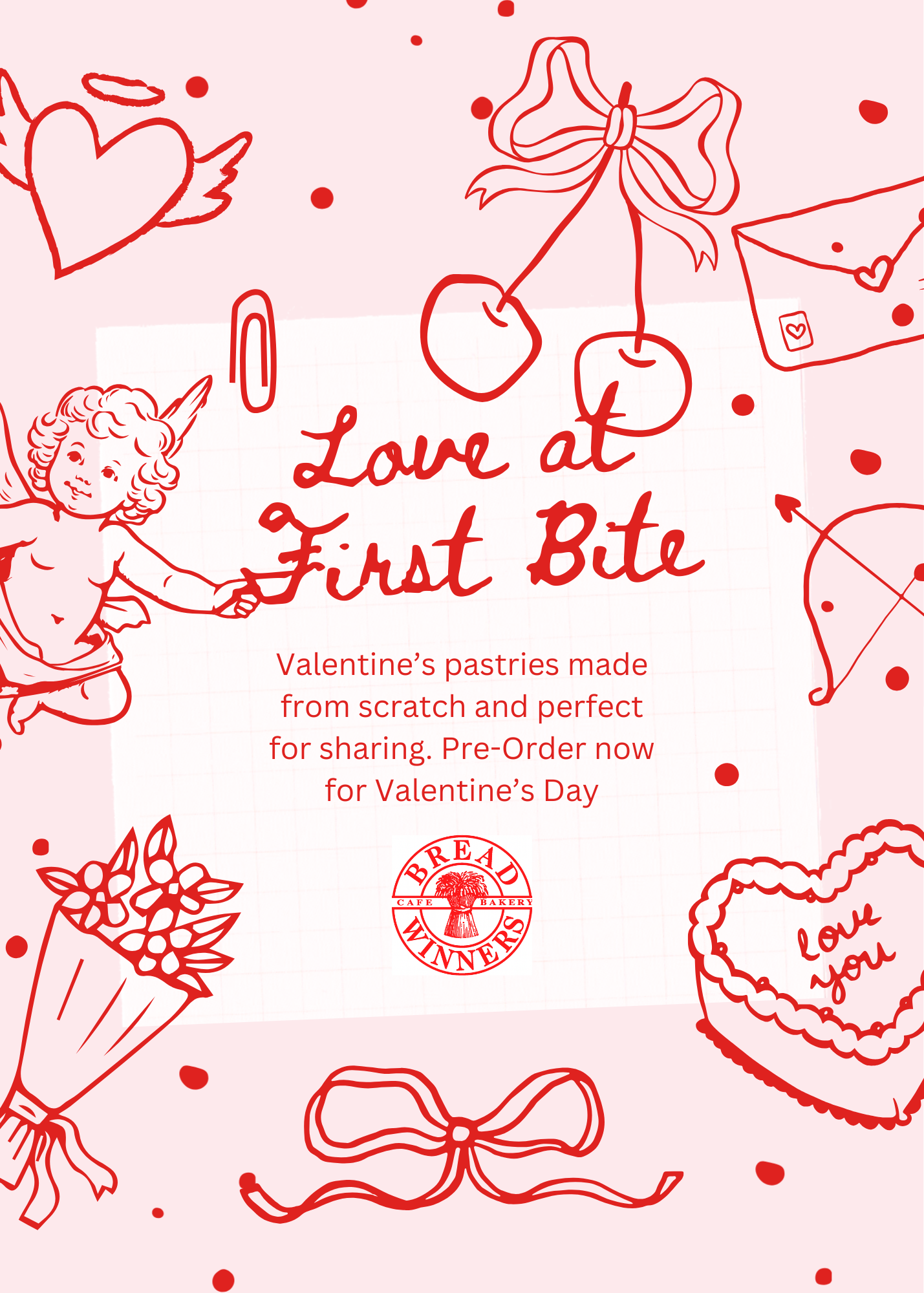 Bread Winners, Catering, Valentine's Day, Pastries