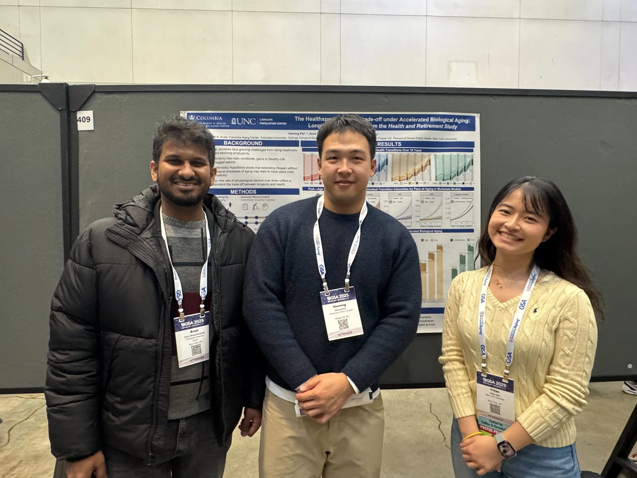 Arun with alumni Heming Pei and Yifan Shi at GSA where they presented their thesis projects
