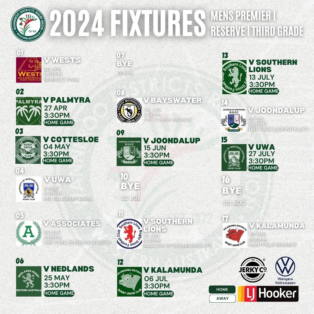 We invite you all to support our Men and Women teams this season!! 

The rugby action for our men officially begins as of this Saturday the 20th of April with our Divaz kicking off on the 11th of May

Home games are particularly exciting and we hope 