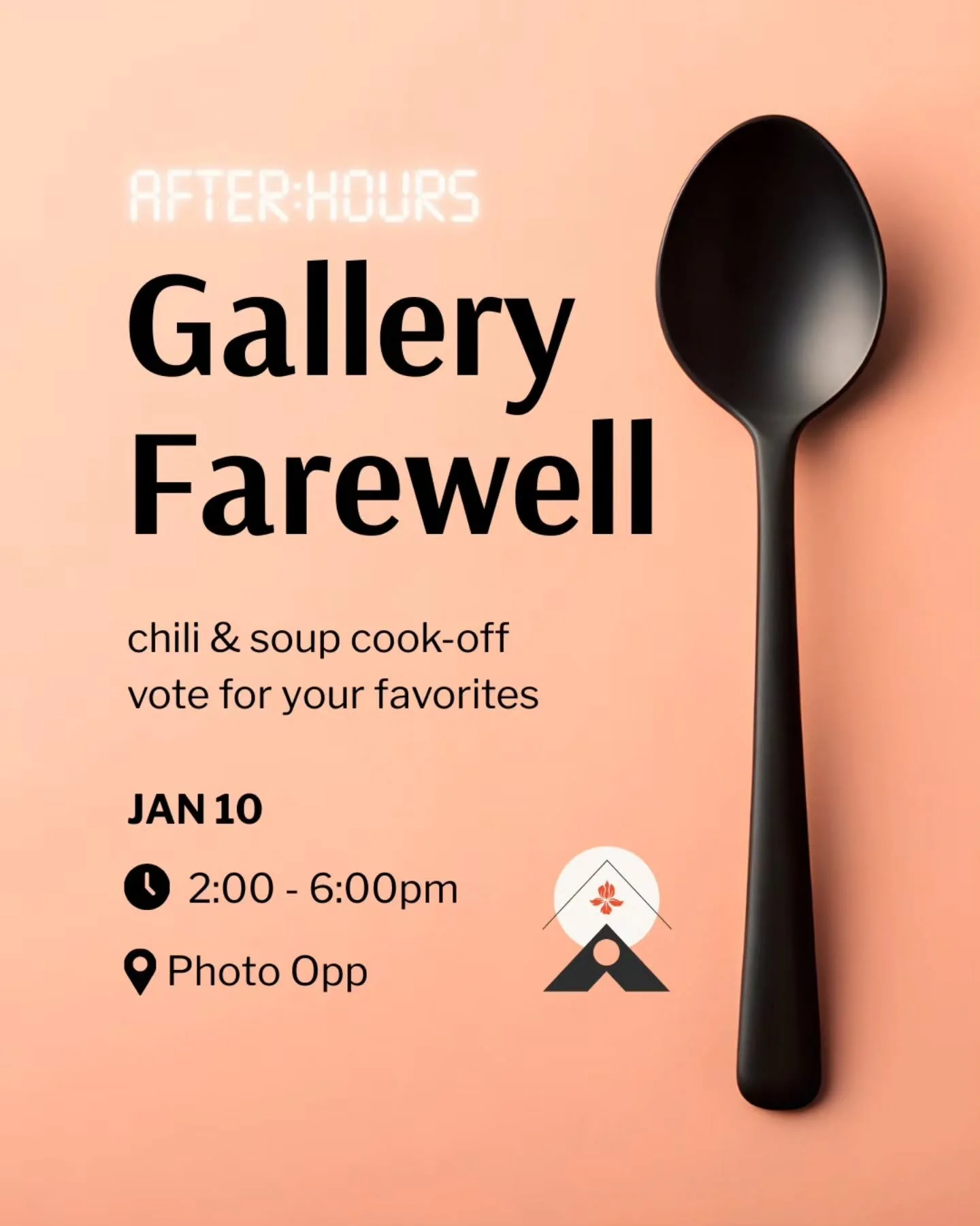 Join us as we give the gallery a warm farewell with a cozy soup and chili cook-off. Stop in anytime between 2&ndash;6pm on January 10th for a final walk-through of the show, enjoy homemade dishes, and share in community. Help us settle it for braggin
