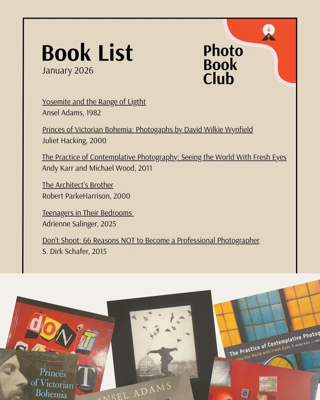 Our 2026 Community Photo Walks won't kick off until spring, so to get us through until then we put three Photo Book Club meet-ups on the calendar!  Our January book club was a big success.  A handful of us gathered at Photo Opp HQ to share a photo bo