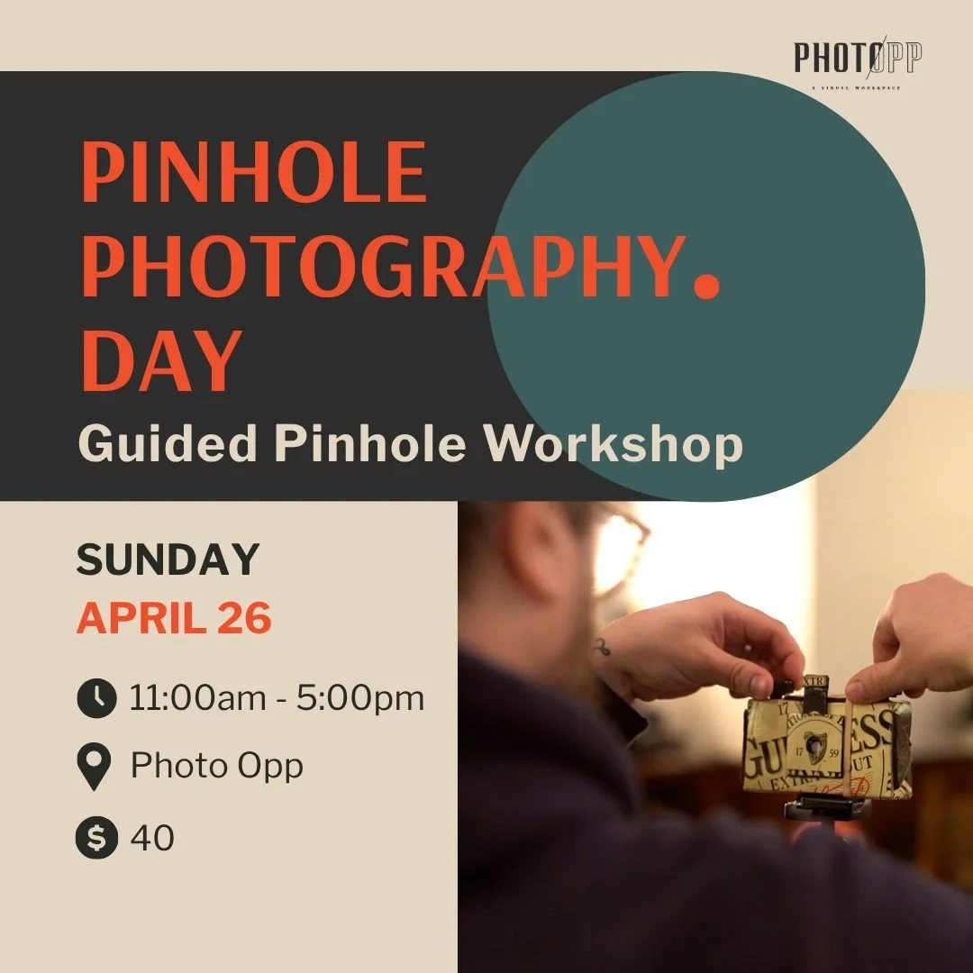 Pinhole Photography Day is almost here!

Join us on April 26 for a guided pinhole workshop. Whether you built a camera with us or are trying it for the first time, this is a chance to experiment, learn, and create alongside others.

Film and developm