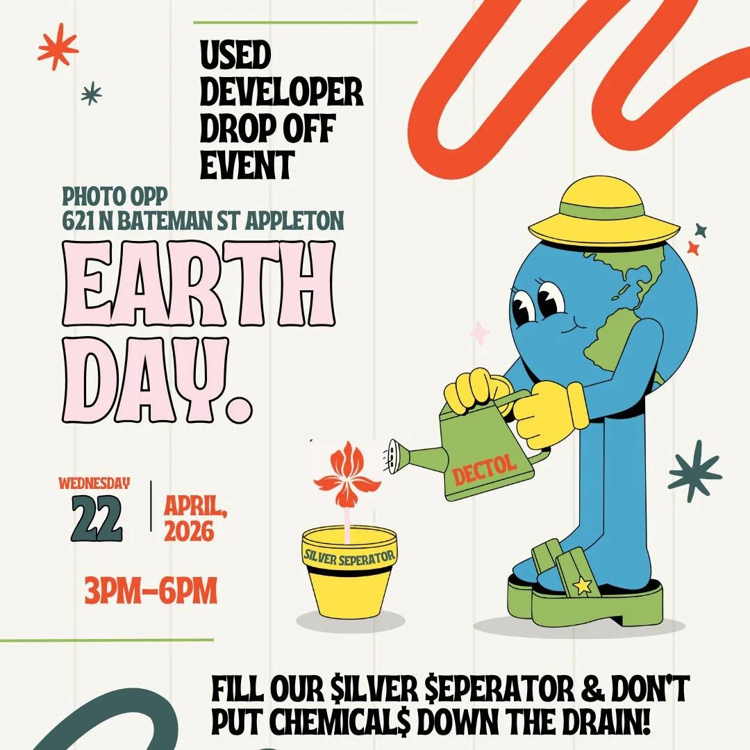 Used developer. Spent fixer. Bring it in.

Wednesday April 22, 3&ndash;6PM at Photo Opp.
We&rsquo;ll take care of the rest.