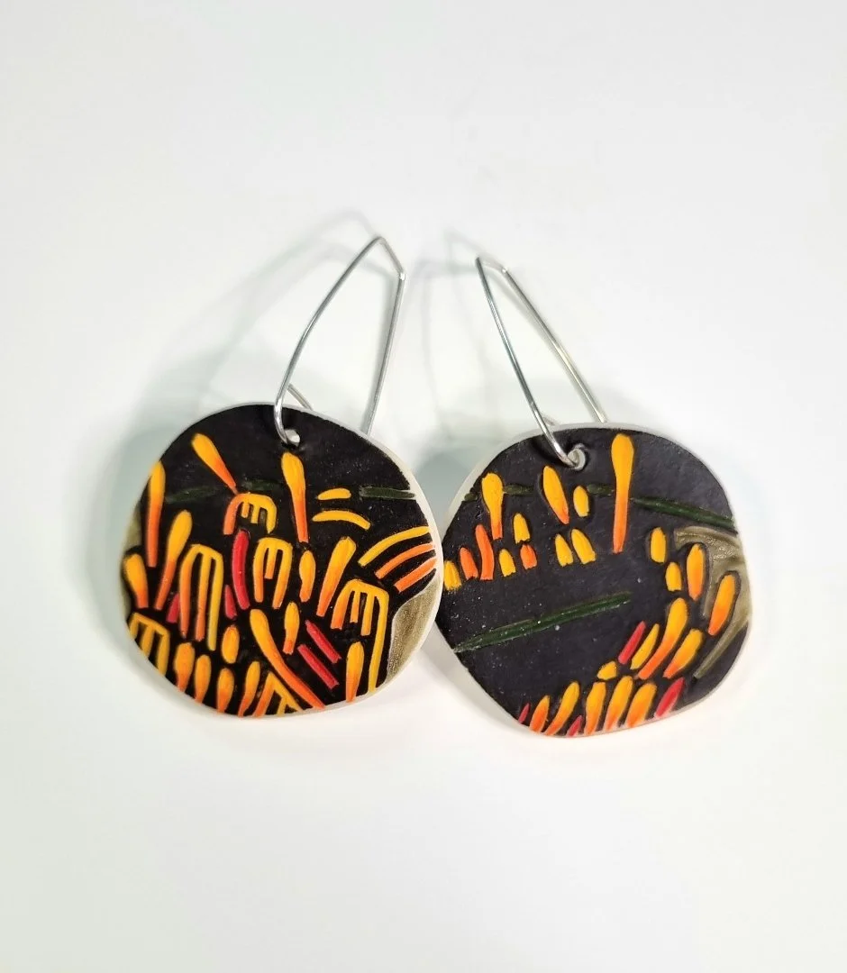 Porcelain Earrings - Tree Waratah